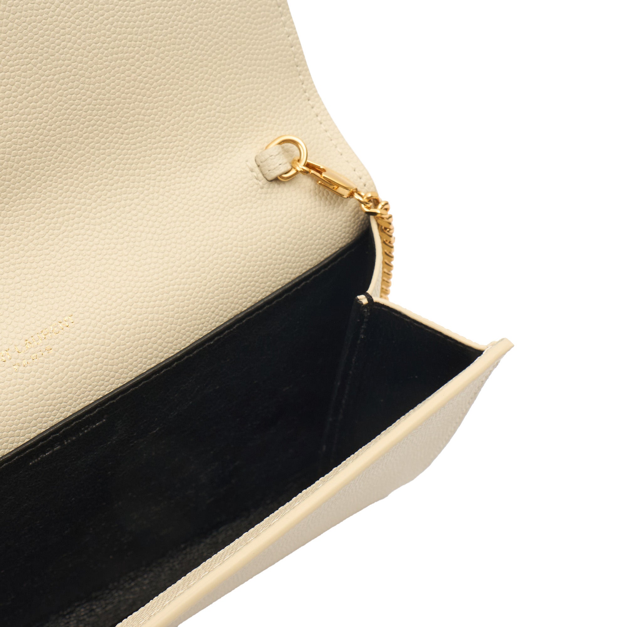 Saint Laurent Cross Body Envelope Chain Wallet in invalid, Leather