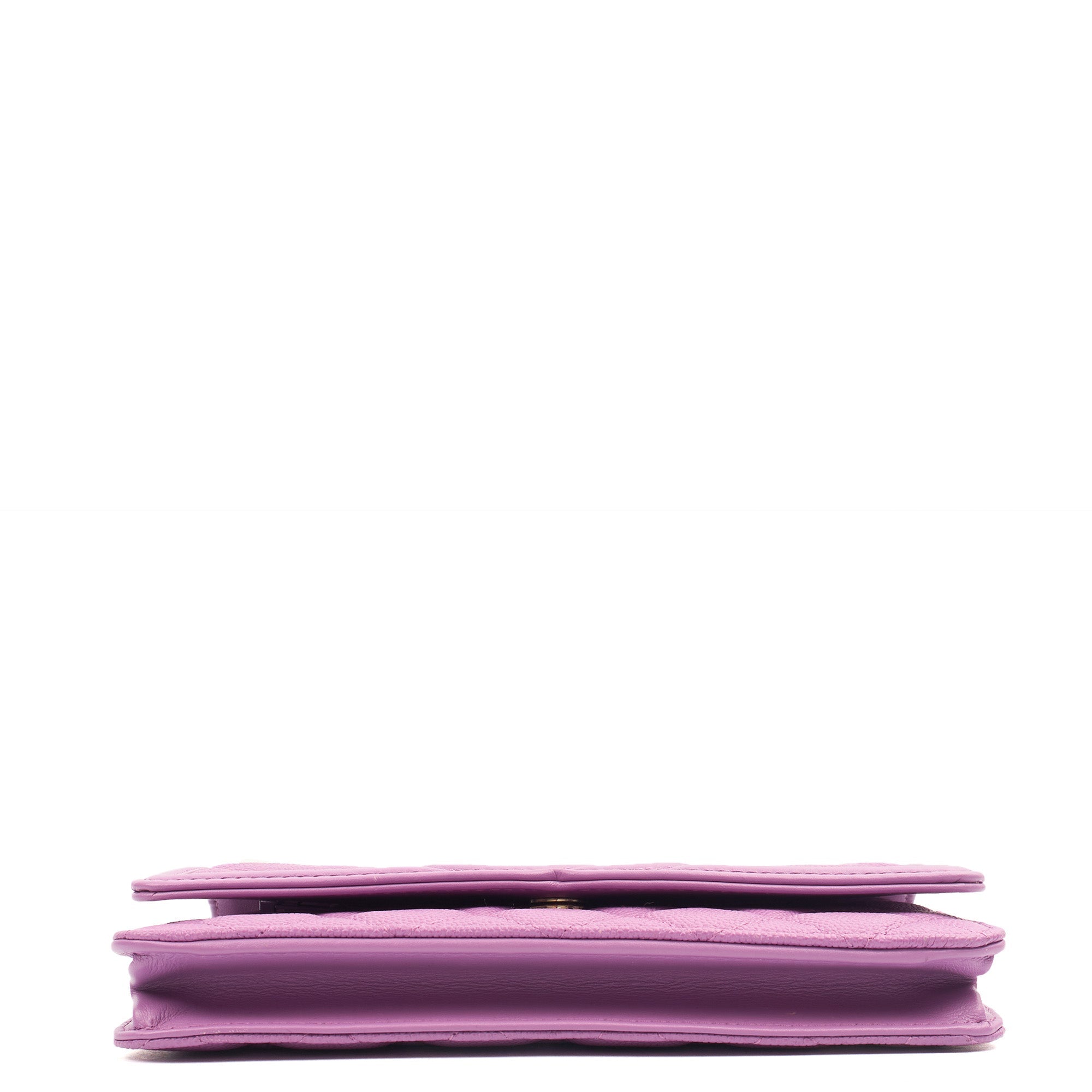 Chanel Cross Body CC Filigree Clutch With Chain in Purple, Caviar Leather