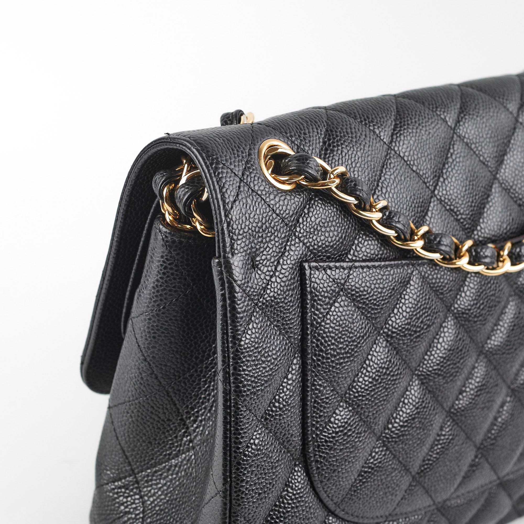 Chanel Caviar Double Classic Flap Jumbo Black