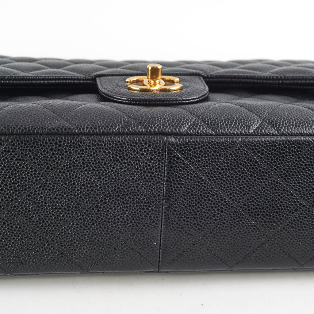 Chanel Caviar Double Classic Flap Jumbo Black