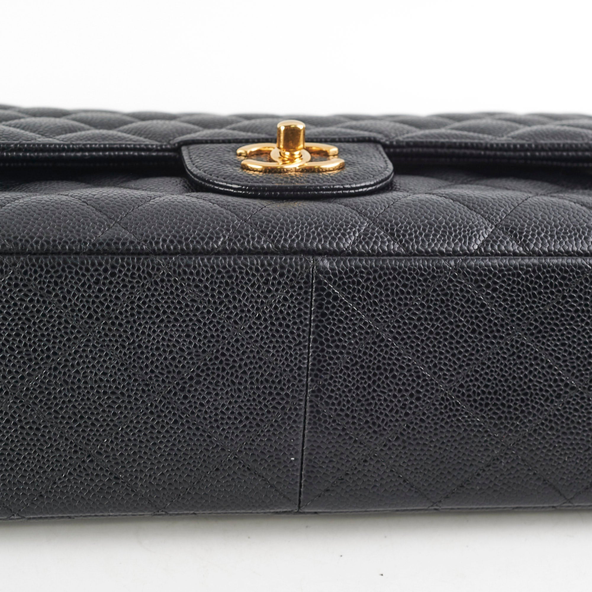 Chanel Caviar Double Classic Flap Jumbo Black
