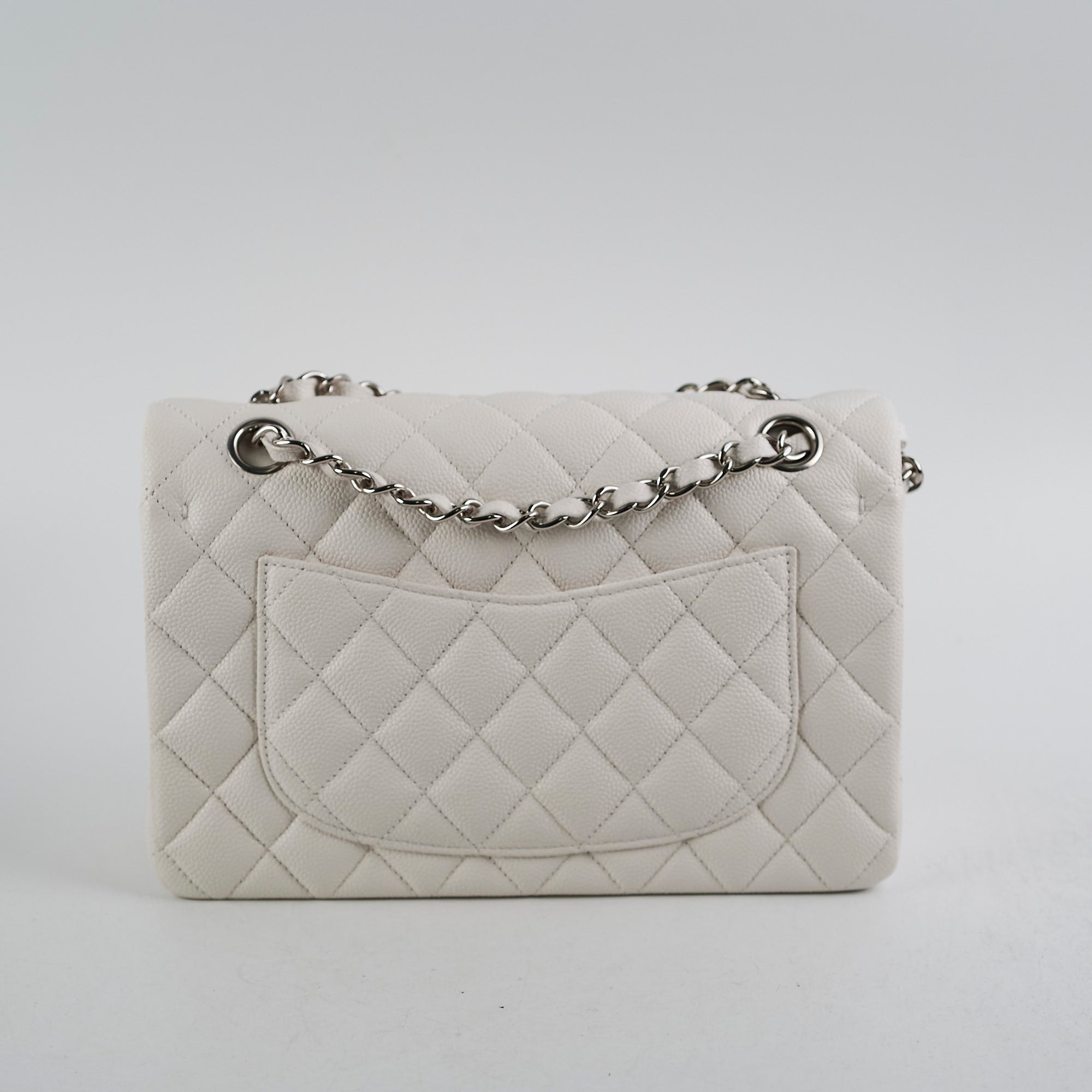 Chanel Caviar Small Double Classic Flap White 30 series