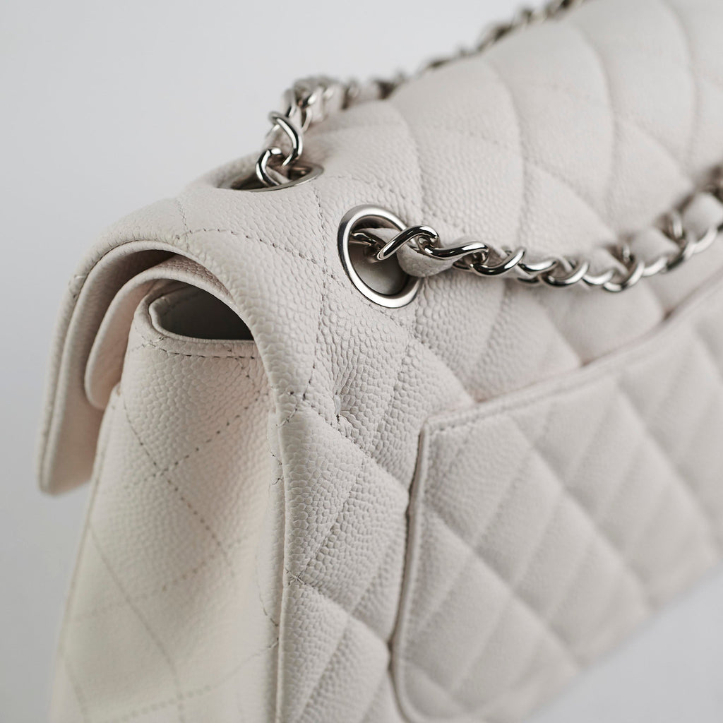 Chanel Caviar Small Double Classic Flap White 30 series