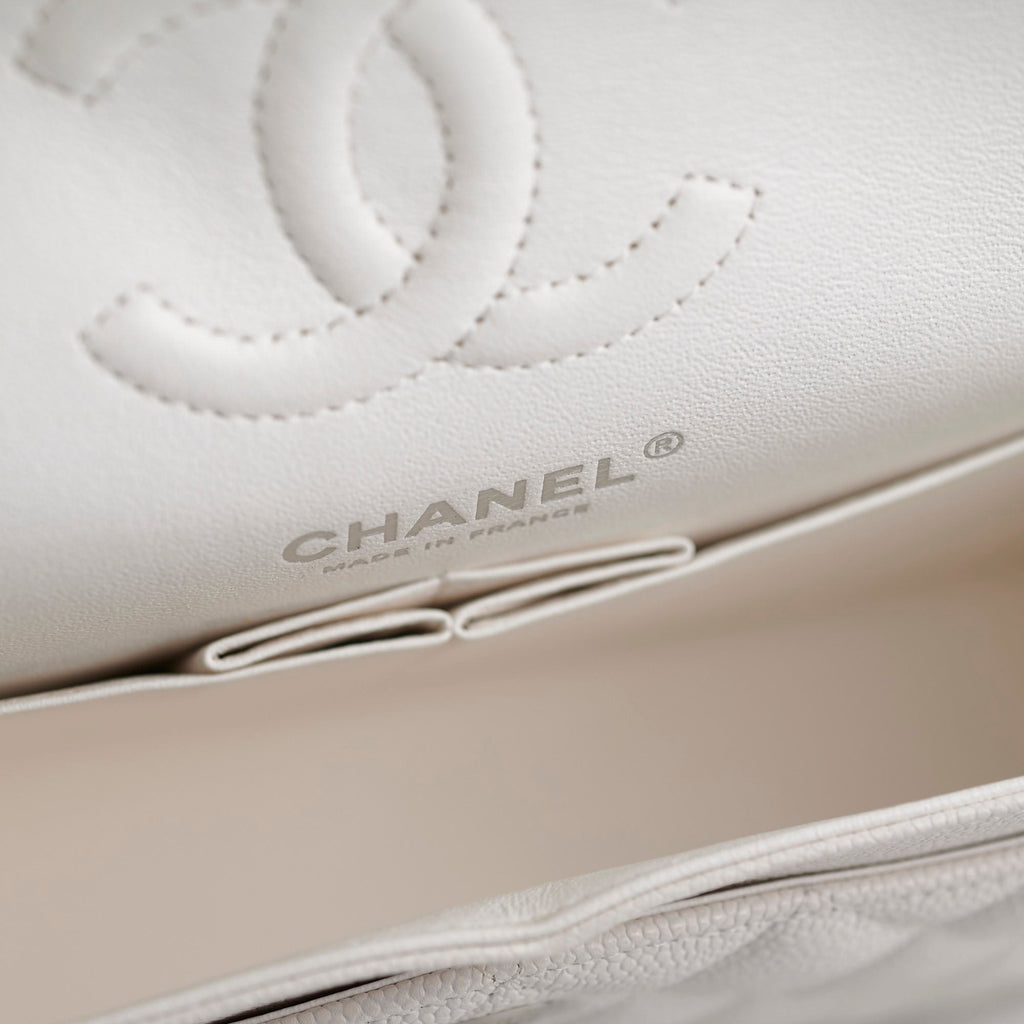 Chanel Caviar Small Double Classic Flap White 30 series