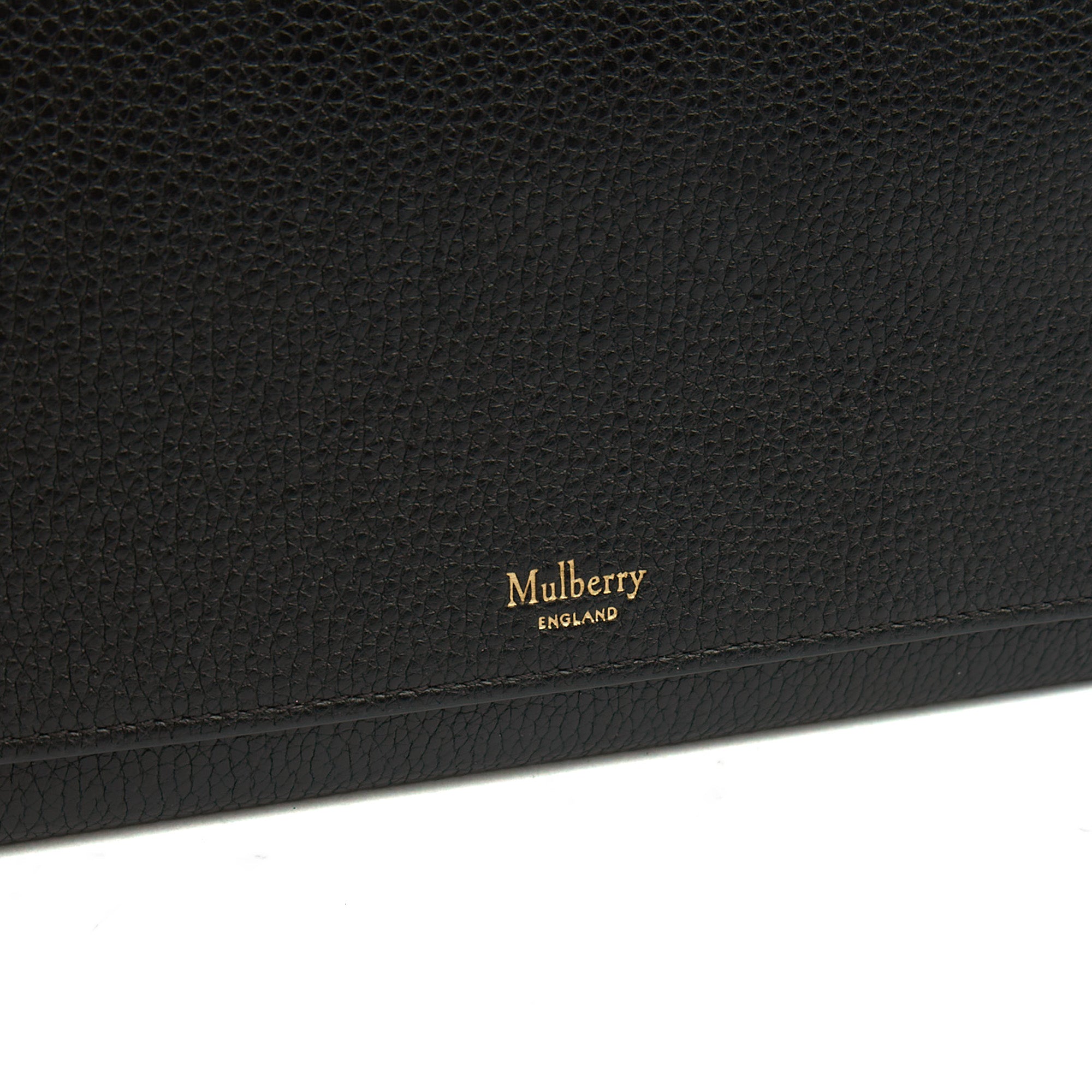 Mulberry Cross Body Wallet on Chain in Black, Calfskin Leather