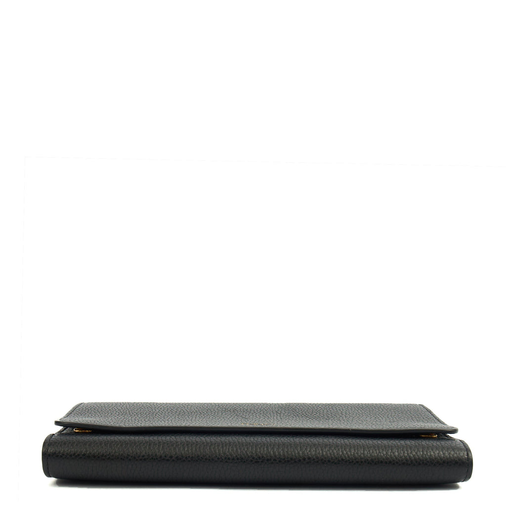 Mulberry Cross Body Wallet on Chain in Black, Calfskin Leather