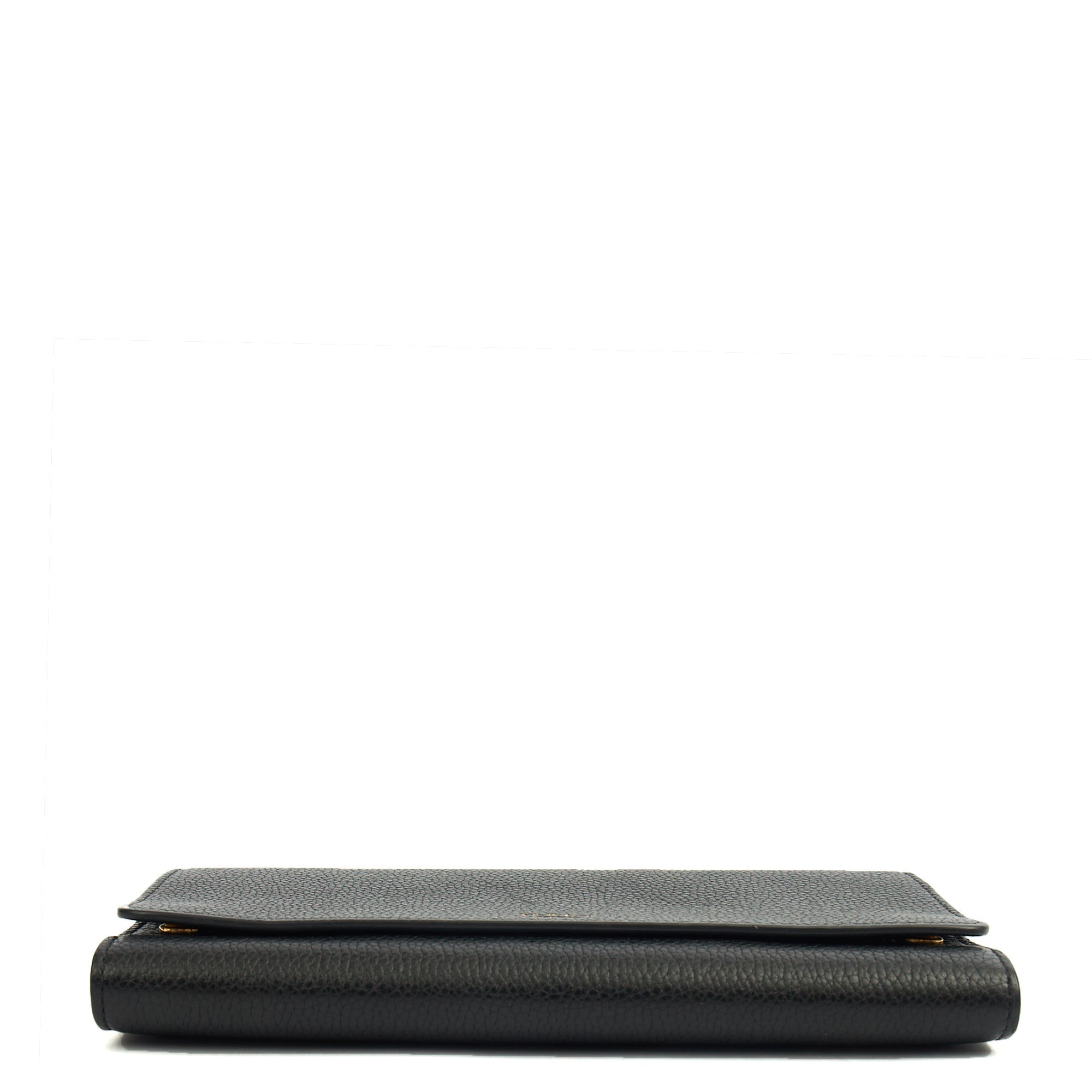 Mulberry Cross Body Wallet on Chain in Black, Calfskin Leather