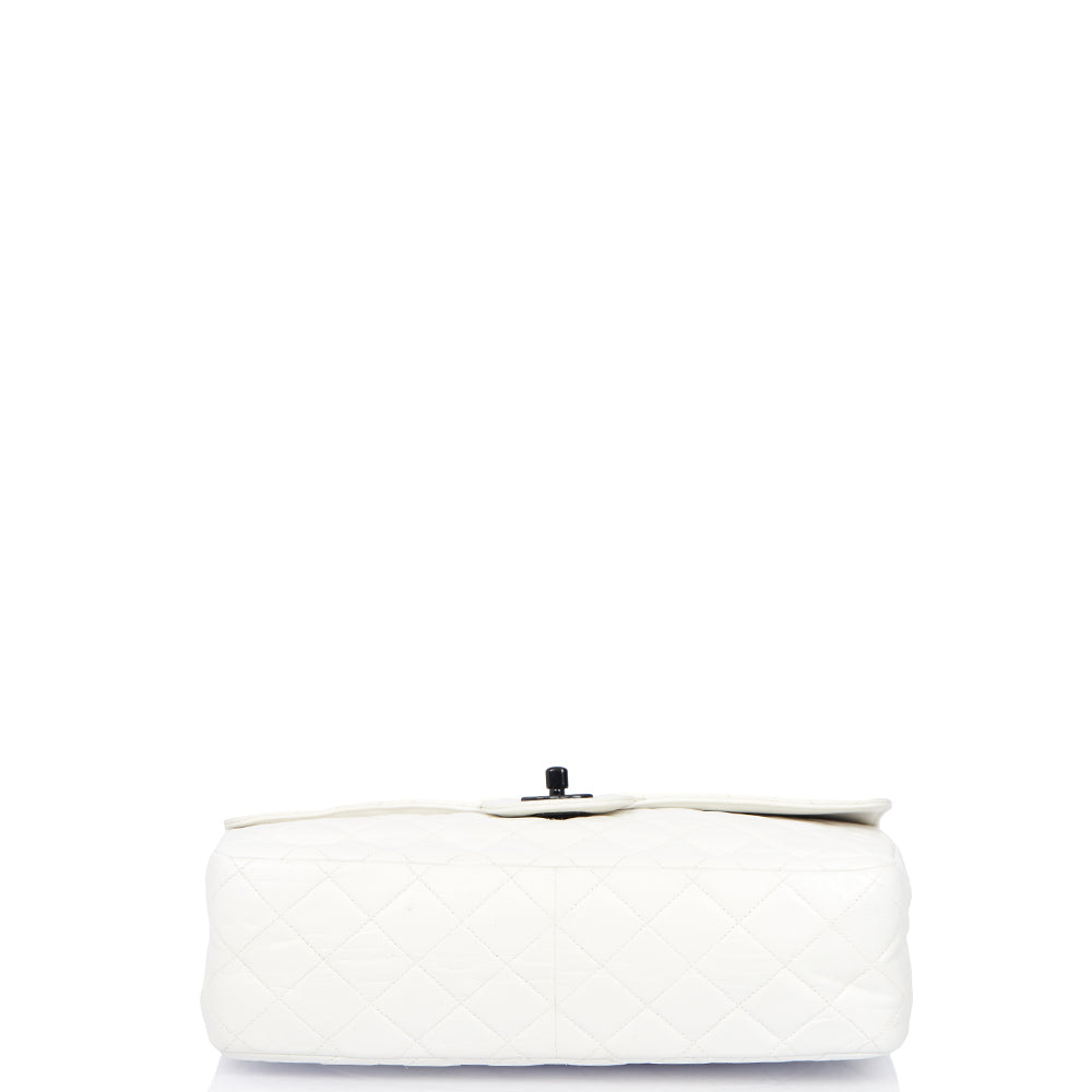 Chanel Classic Single Flap - Large in White, Leather