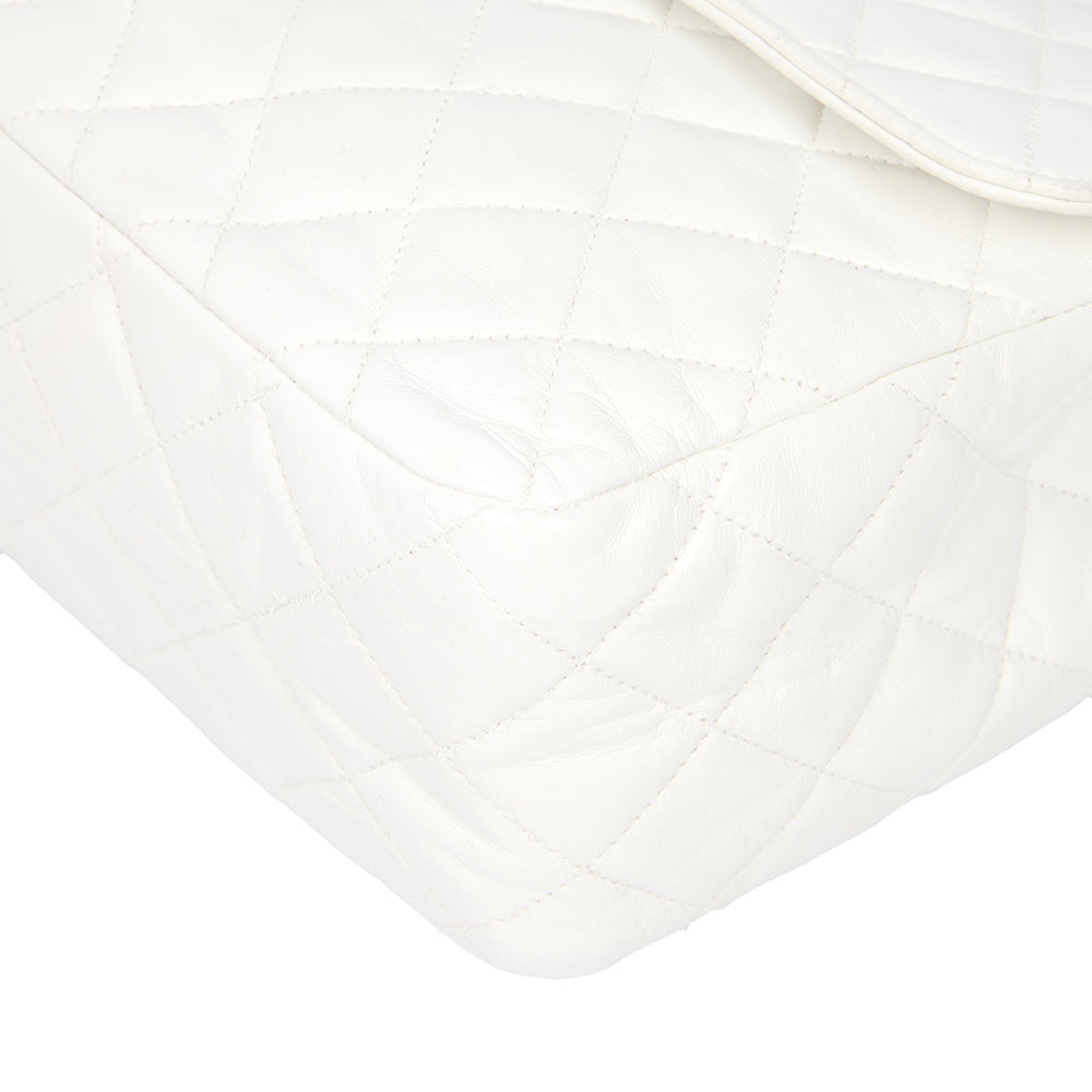 Chanel Classic Single Flap - Large in White, Leather