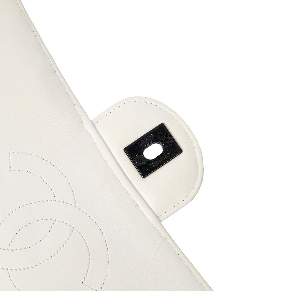 Chanel Classic Single Flap - Large in White, Leather
