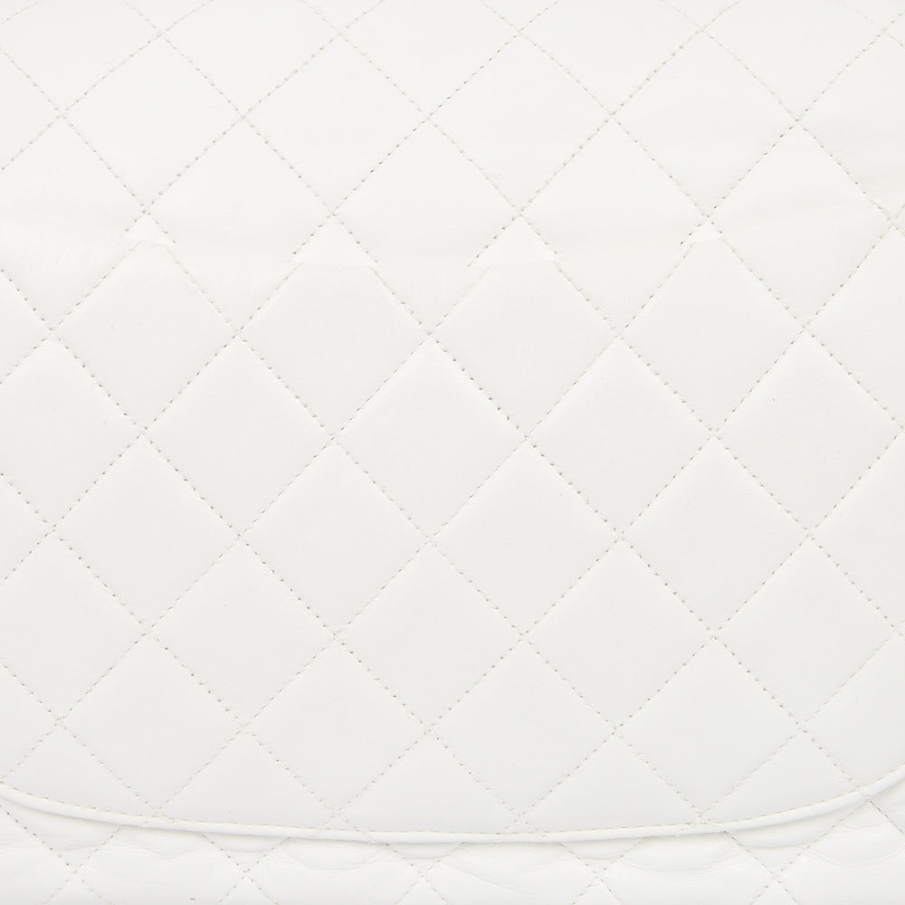 Chanel Classic Single Flap - Large in White, Leather