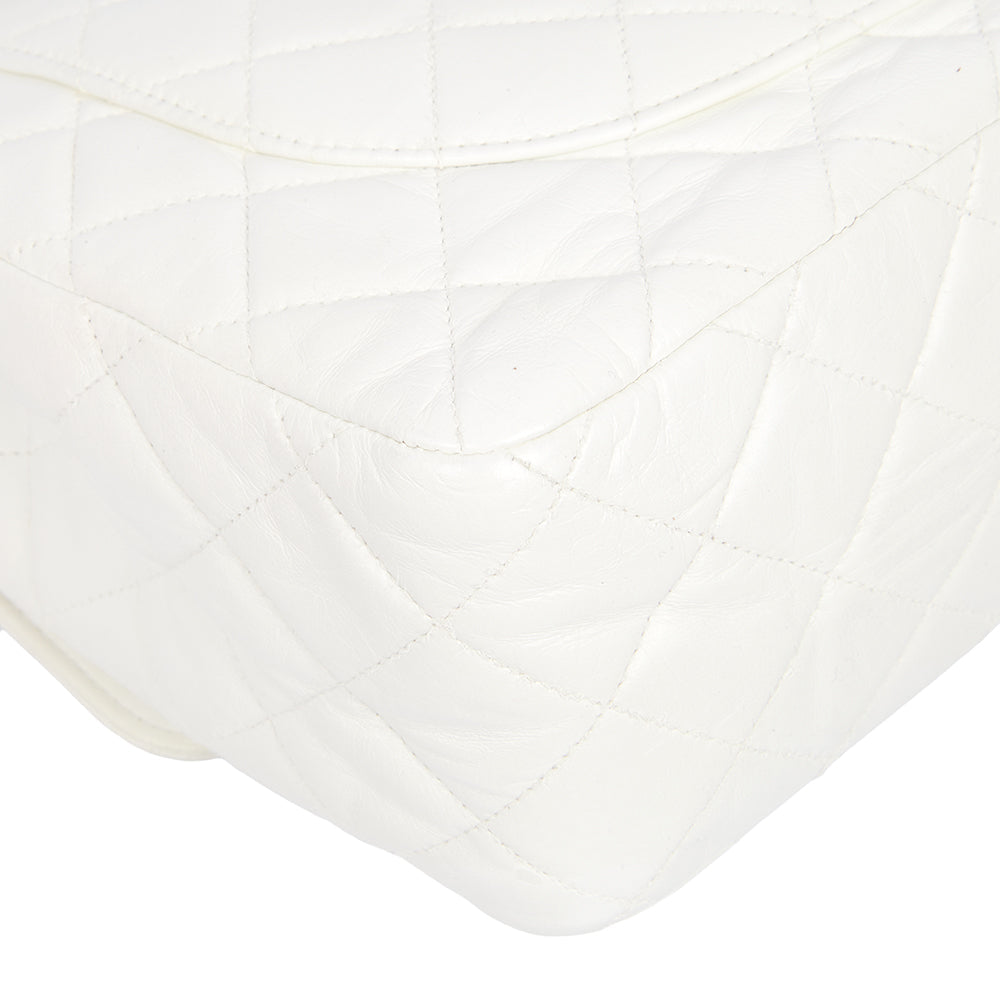 Chanel Classic Single Flap - Large in White, Leather