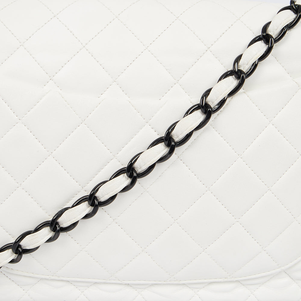 Chanel Classic Single Flap - Large in White, Leather