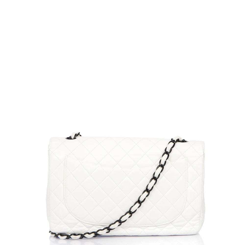 Chanel Classic Single Flap - Large in White, Leather