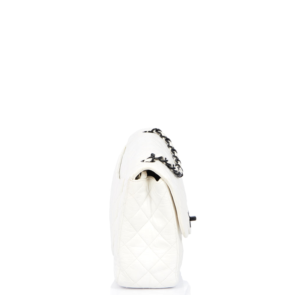 Chanel Classic Single Flap - Large in White, Leather