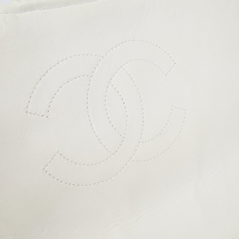 Chanel Classic Single Flap - Large in White, Leather