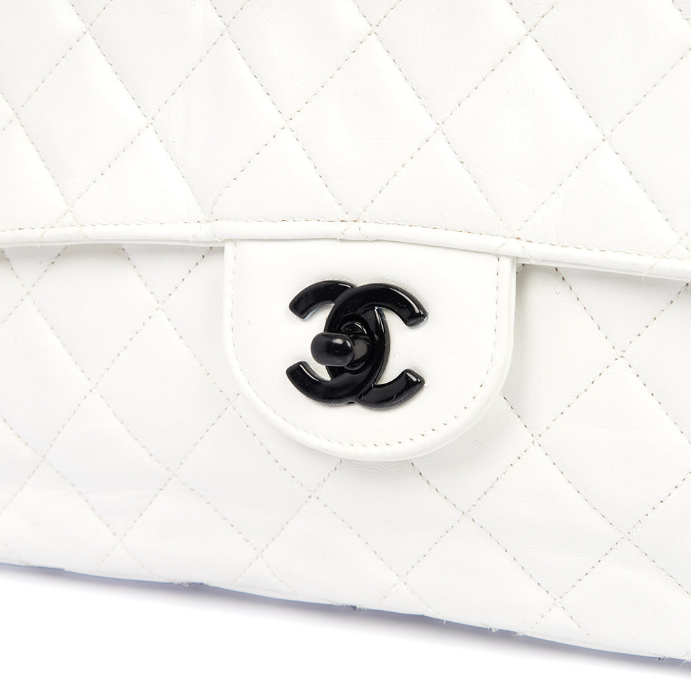 Chanel Classic Single Flap - Large in White, Leather