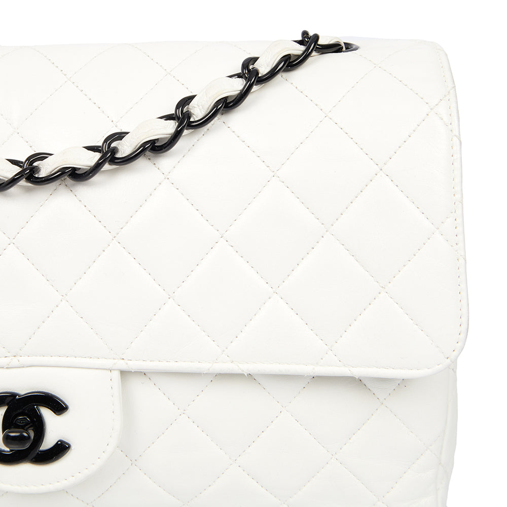 Chanel Classic Single Flap - Large in White, Leather