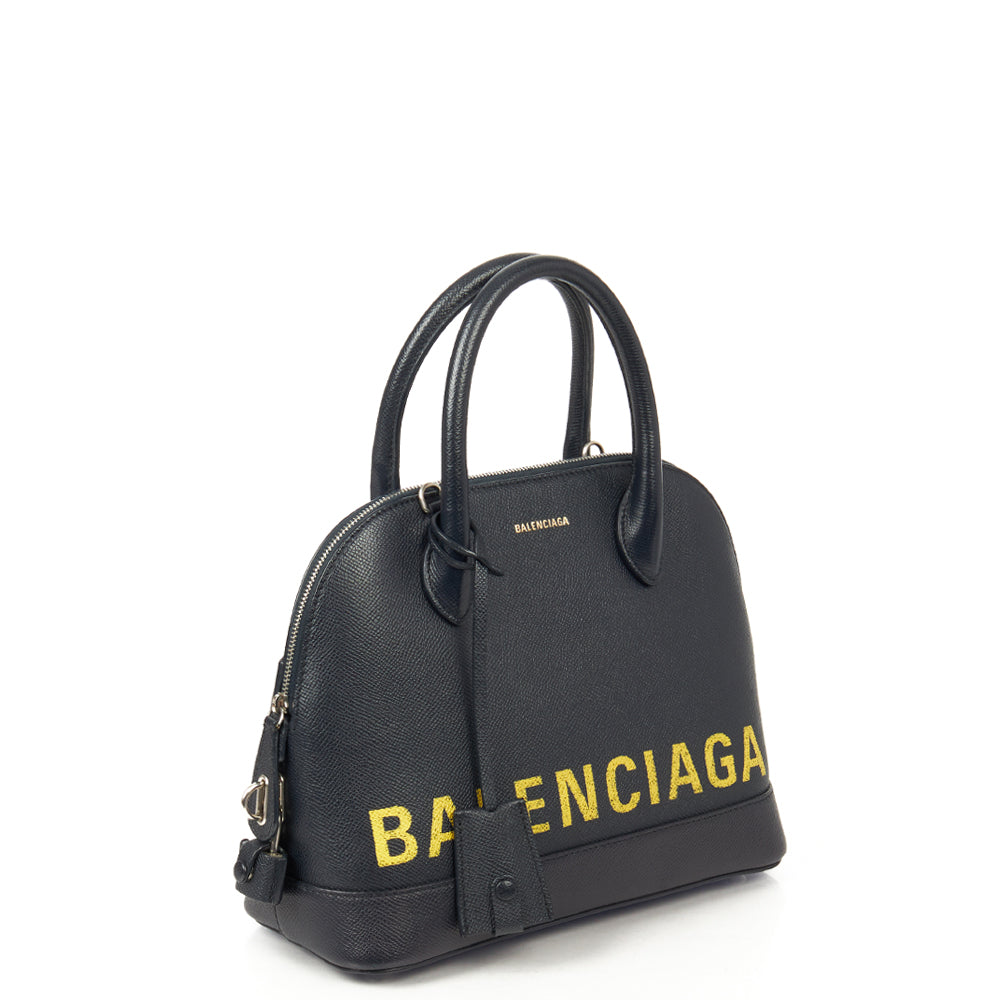 Balenciaga Tote Ville Top Handle S in Blue, Leather