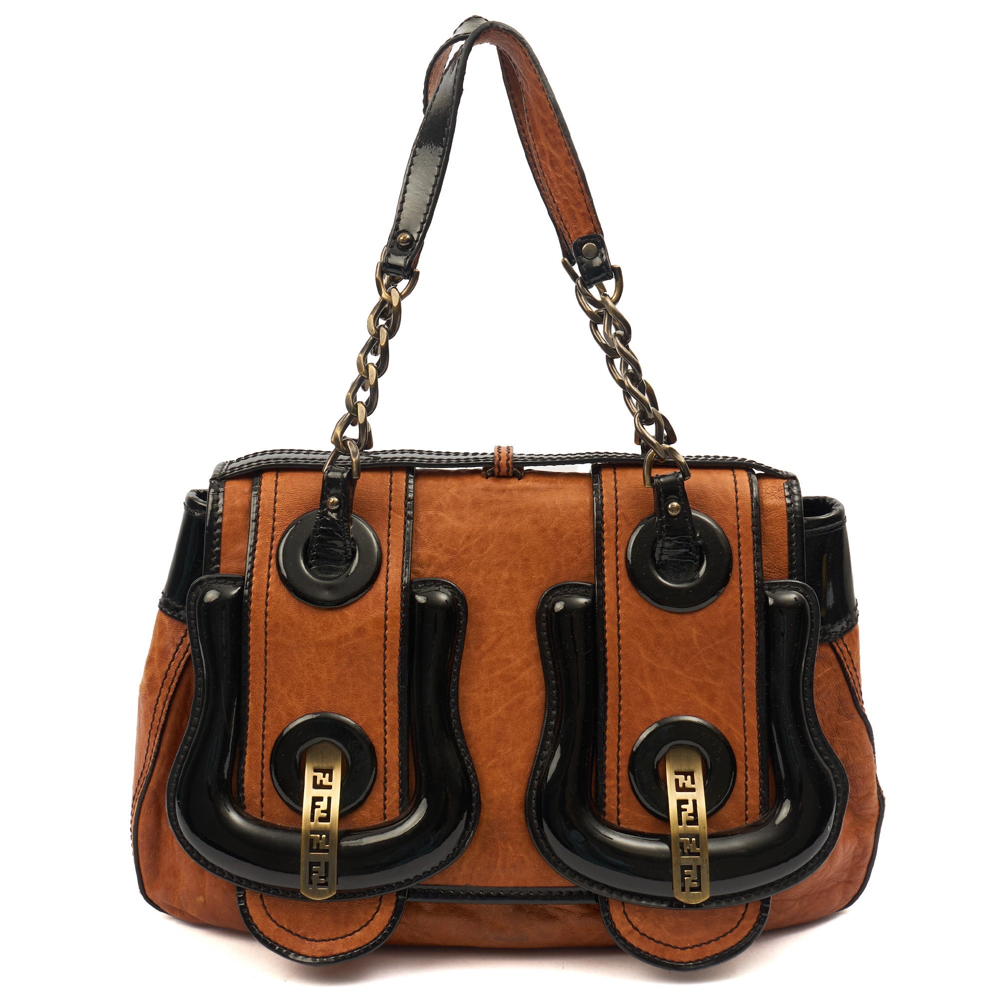 Fendi Tote B Bag in Brown, Leather