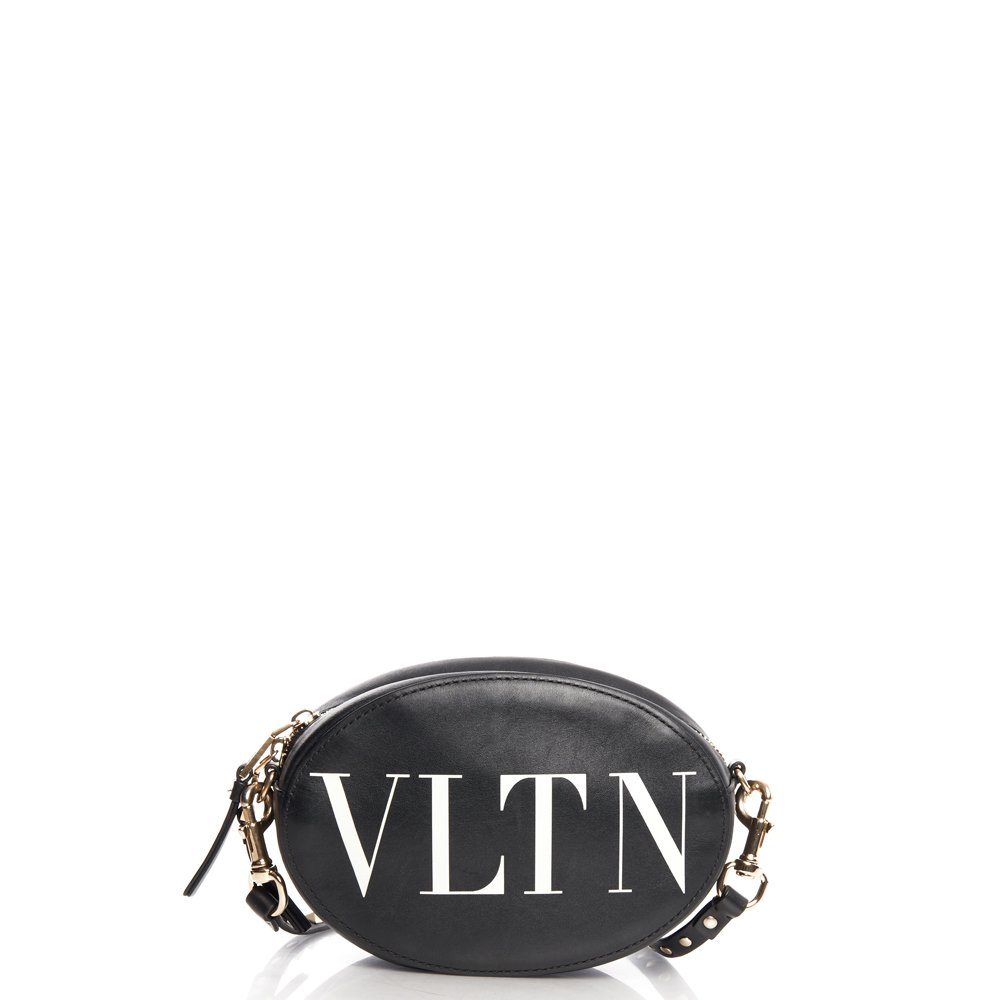 Valentino Cross Body V Logo Crossbody in Black, Calfskin