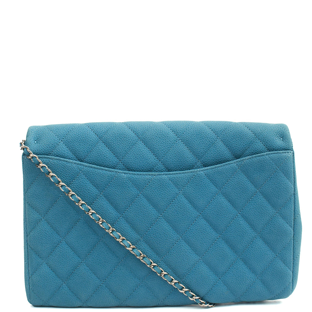 Chanel Shoulder Bag Classic Clutch in Blue, Nubuck