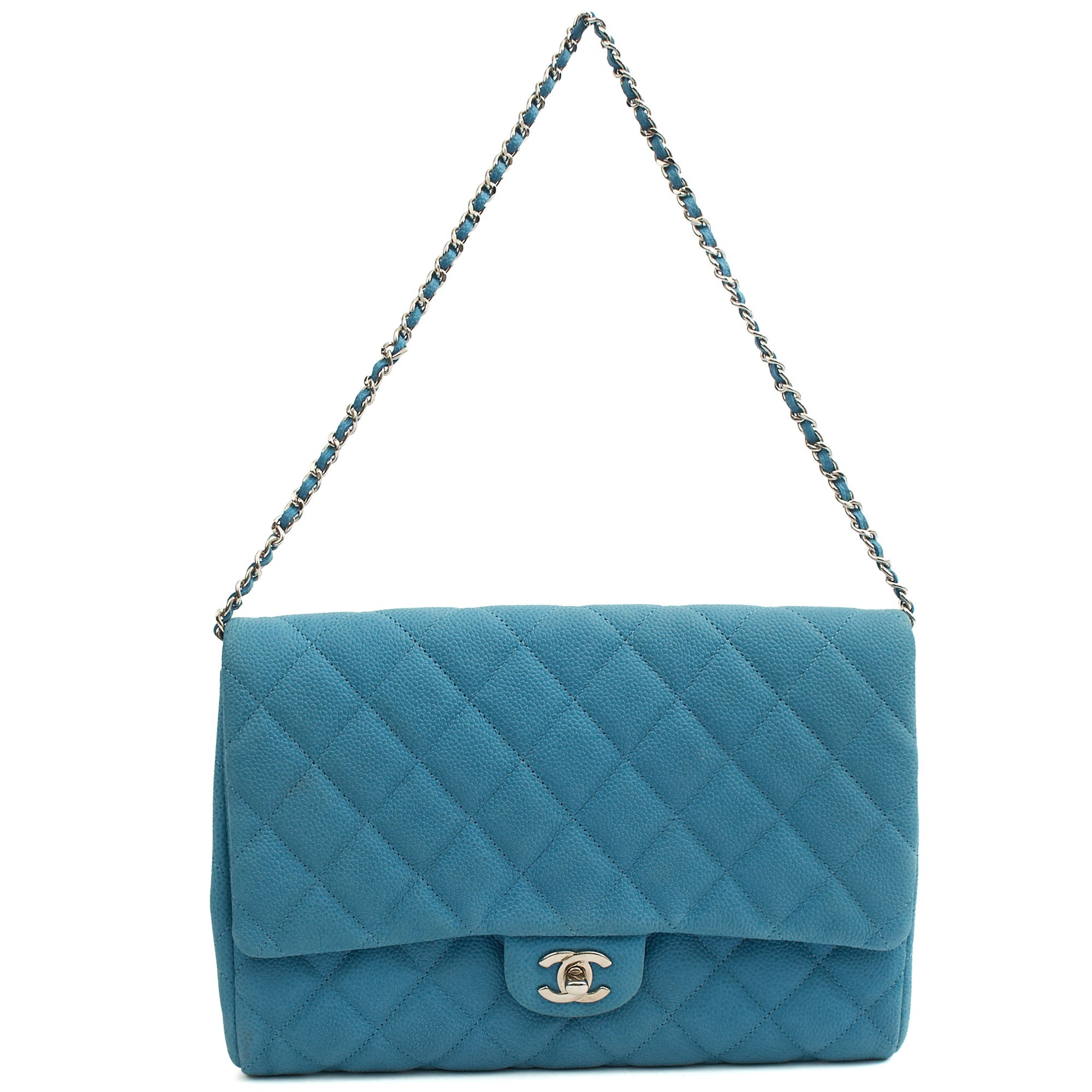 Chanel Shoulder Bag Classic Clutch in Blue, Nubuck