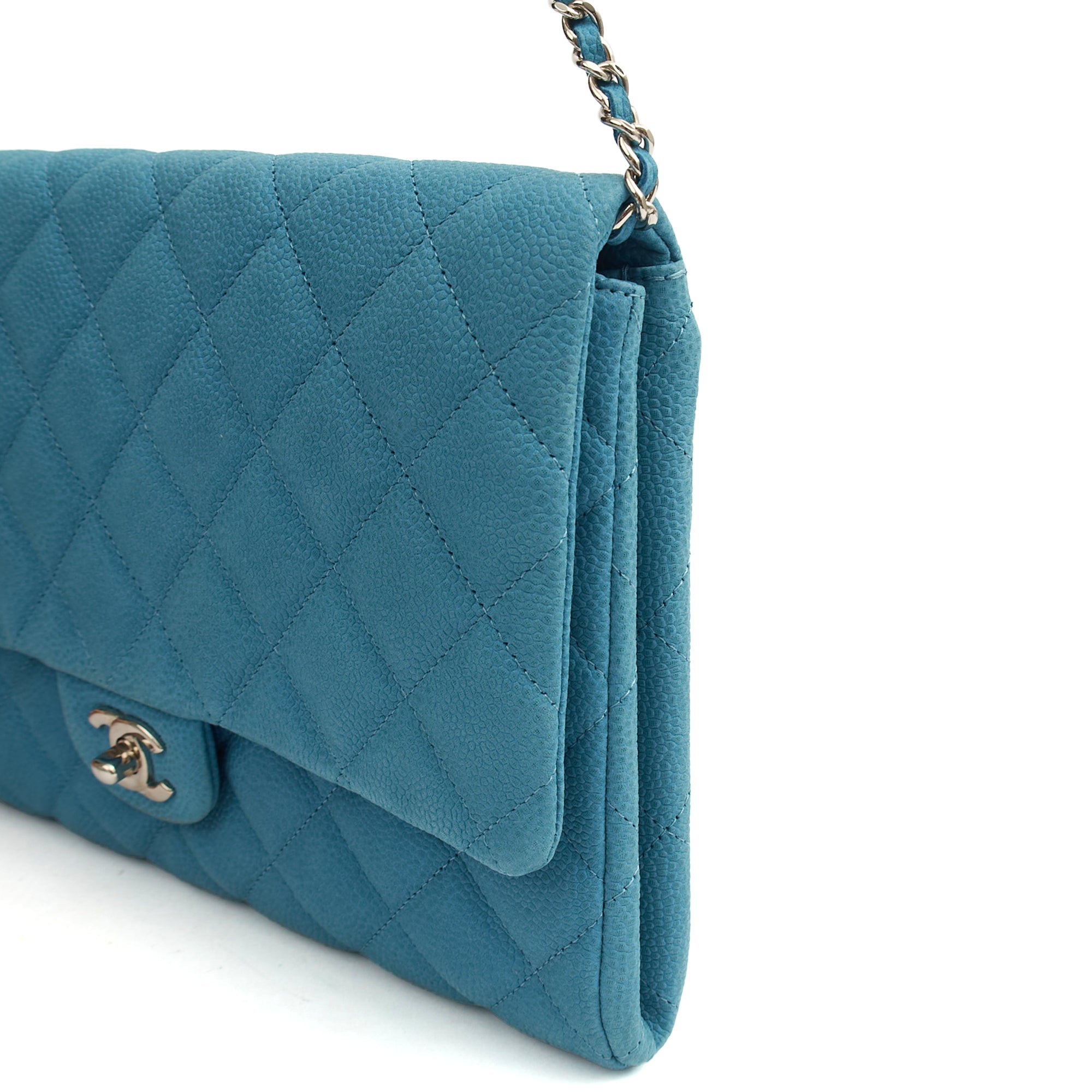 Chanel Shoulder Bag Classic Clutch in Blue, Nubuck