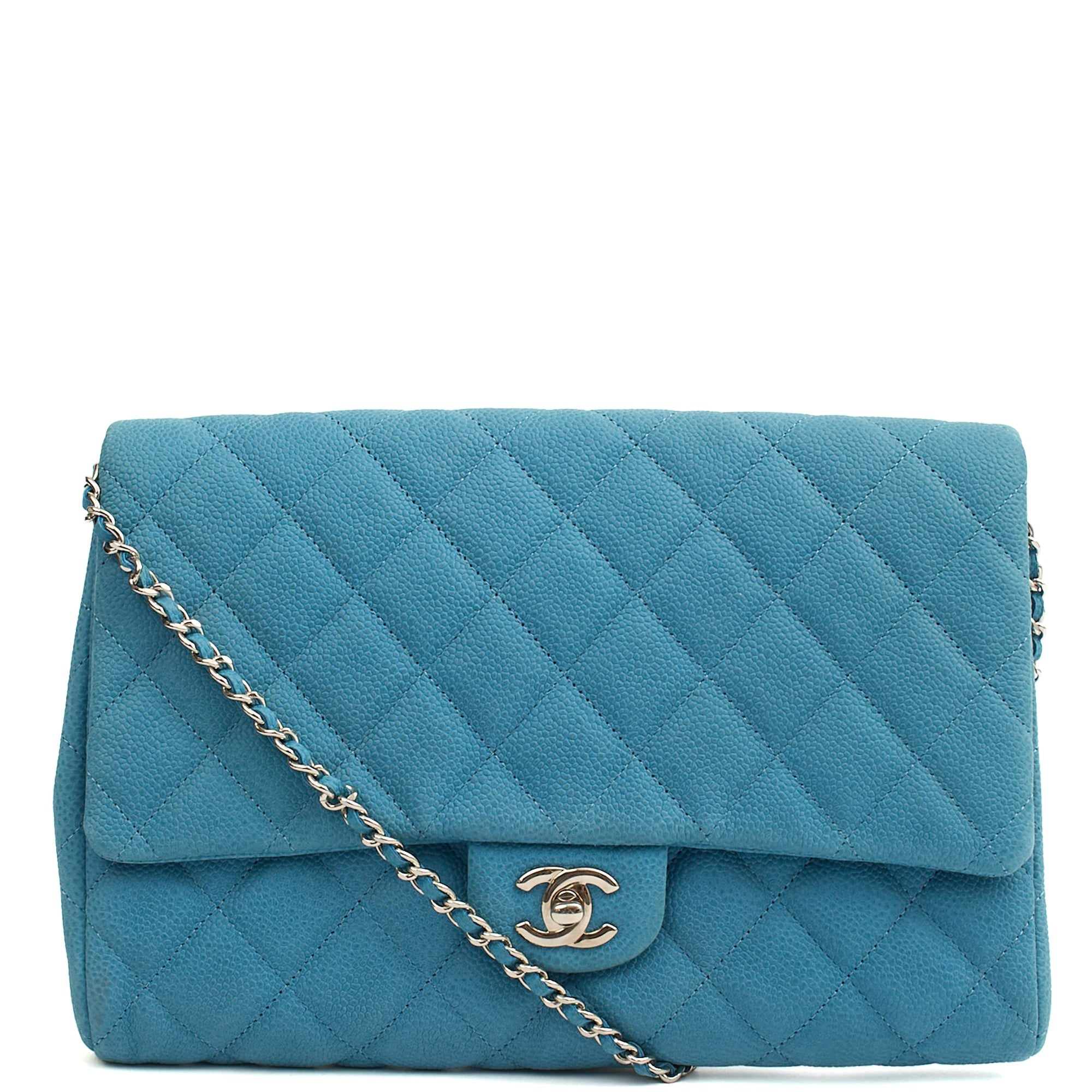 Chanel Shoulder Bag Classic Clutch in Blue, Nubuck