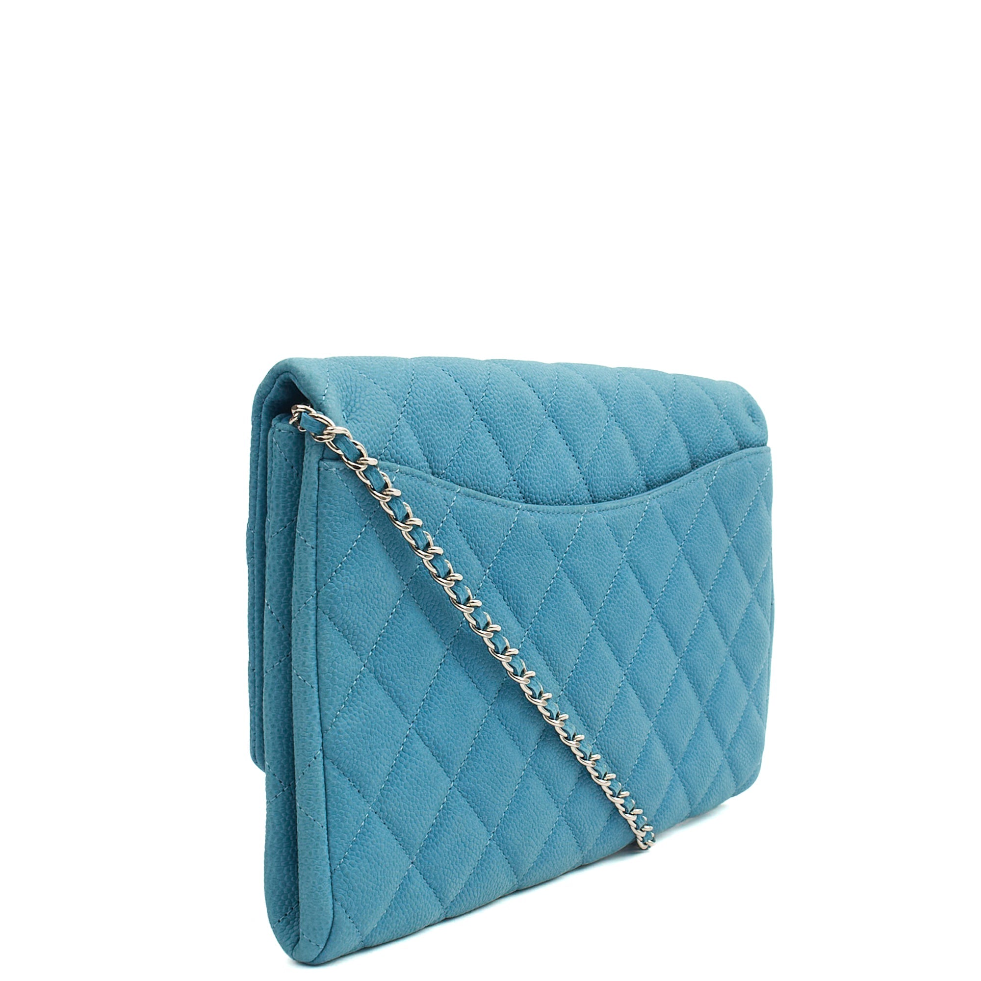 Chanel Shoulder Bag Classic Clutch in Blue, Nubuck