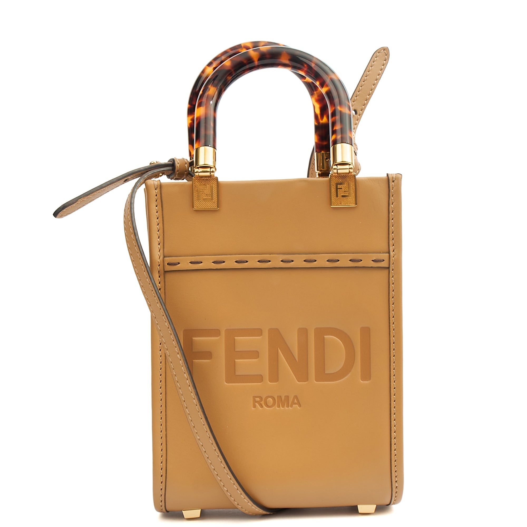 Fendi Tote Sunshine - Mini in Brown, Leather