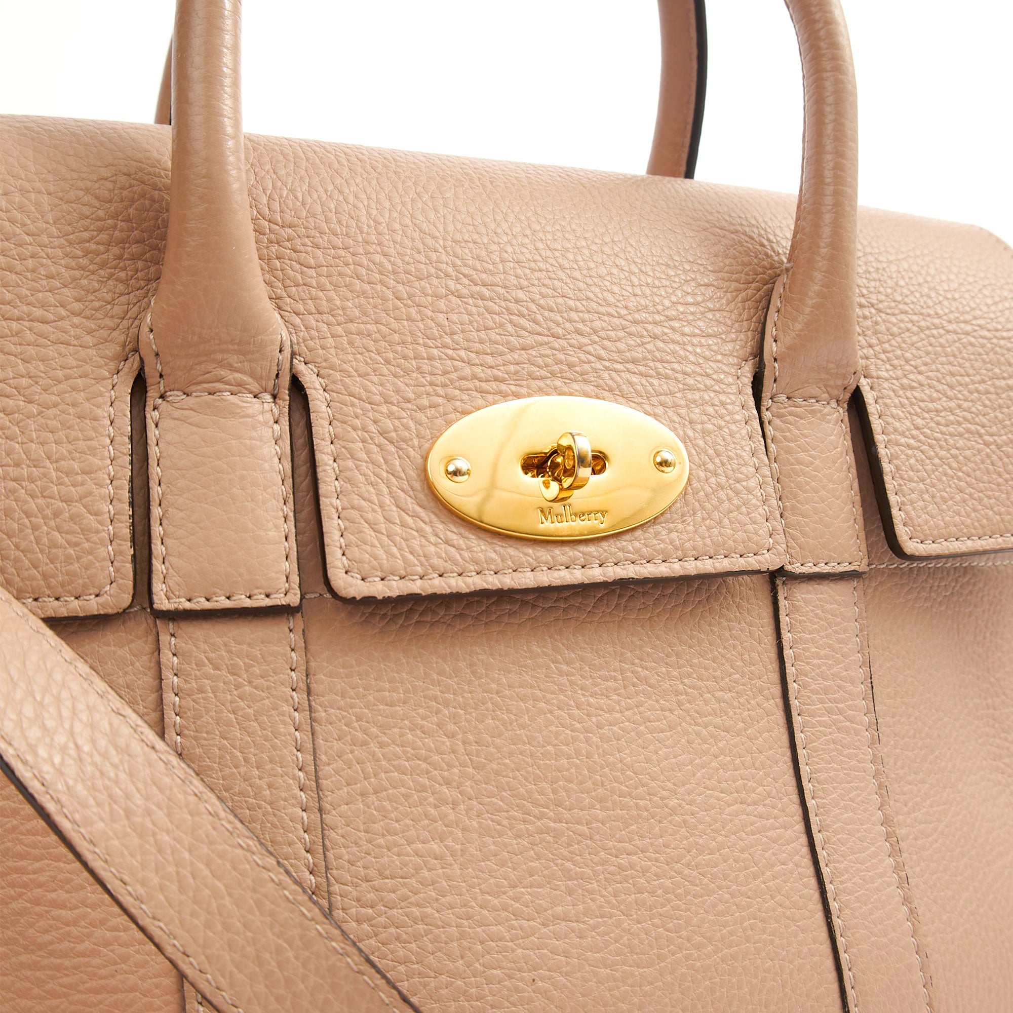 Mulberry Top Handle Bayswater with Strap- Small in Rose Water, Calfskin Leather