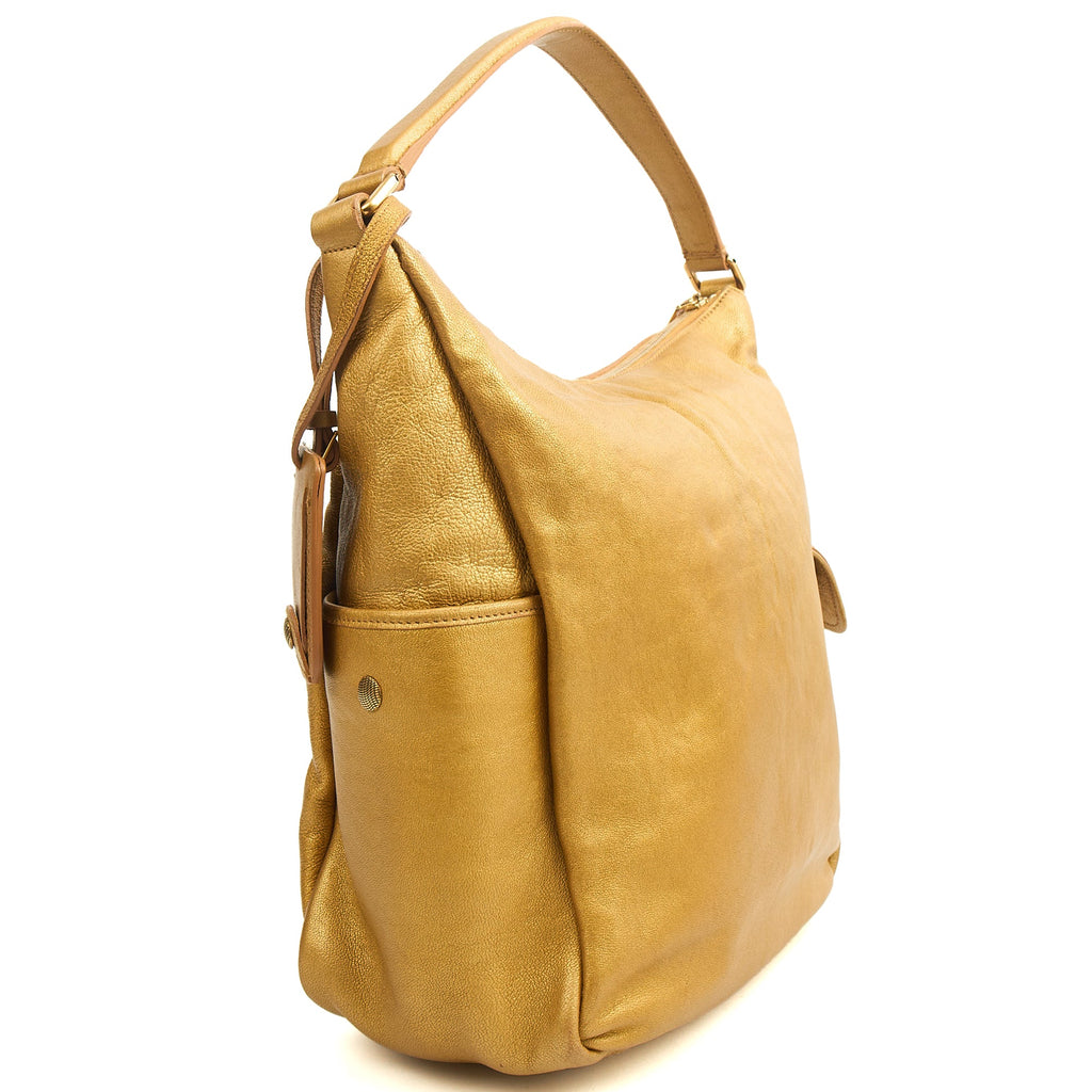 Saint Laurent Shoulder Bag Tote in Metallic, Leather