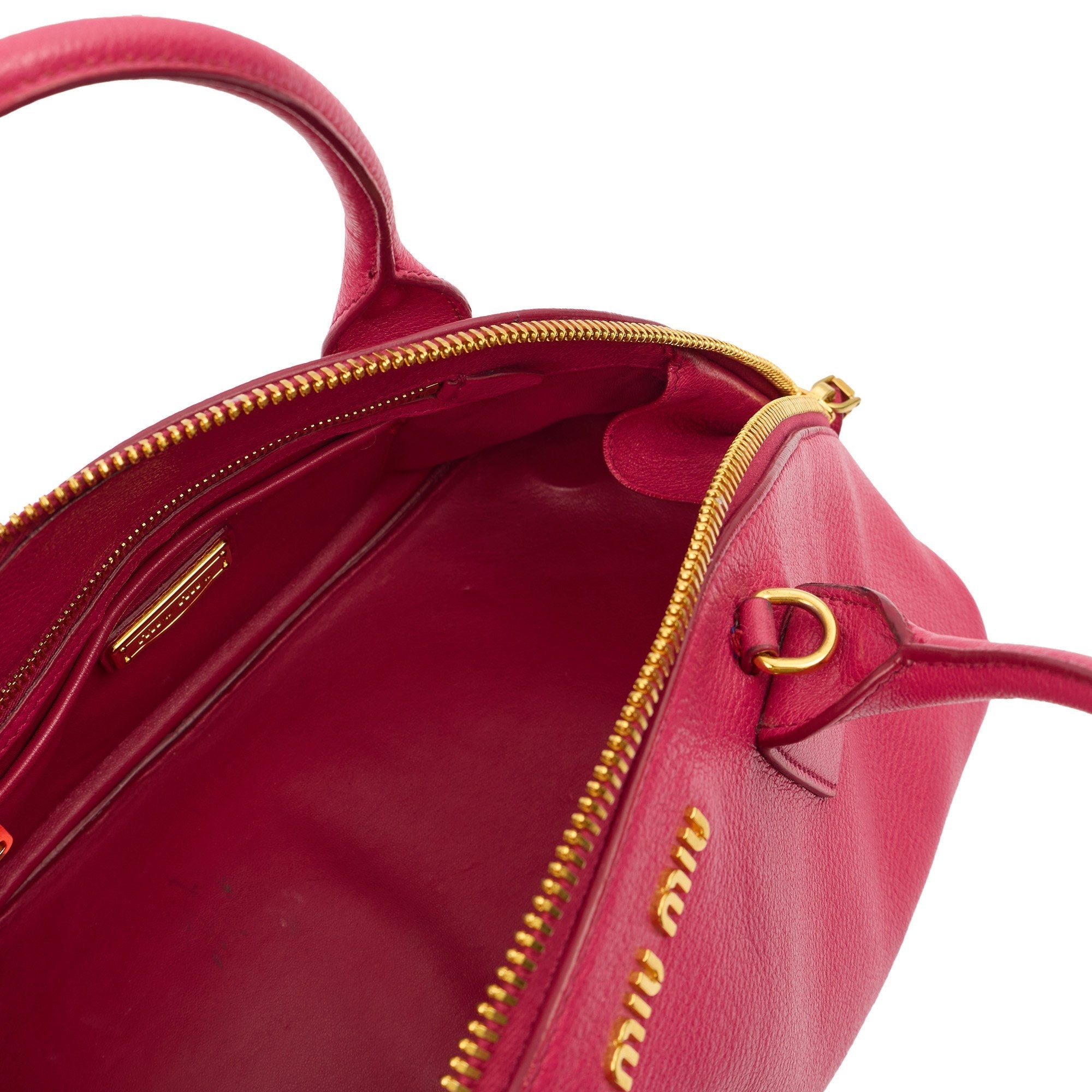 Miu Miu Shoulder Bag Bowling Bag - Small in Pink, Leather