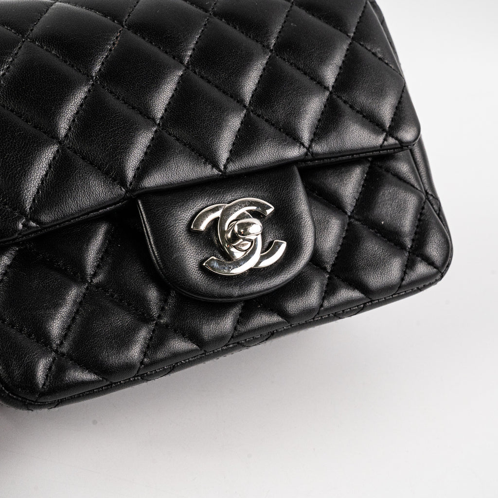 Chanel Square Mini Lambskin Black Bag
