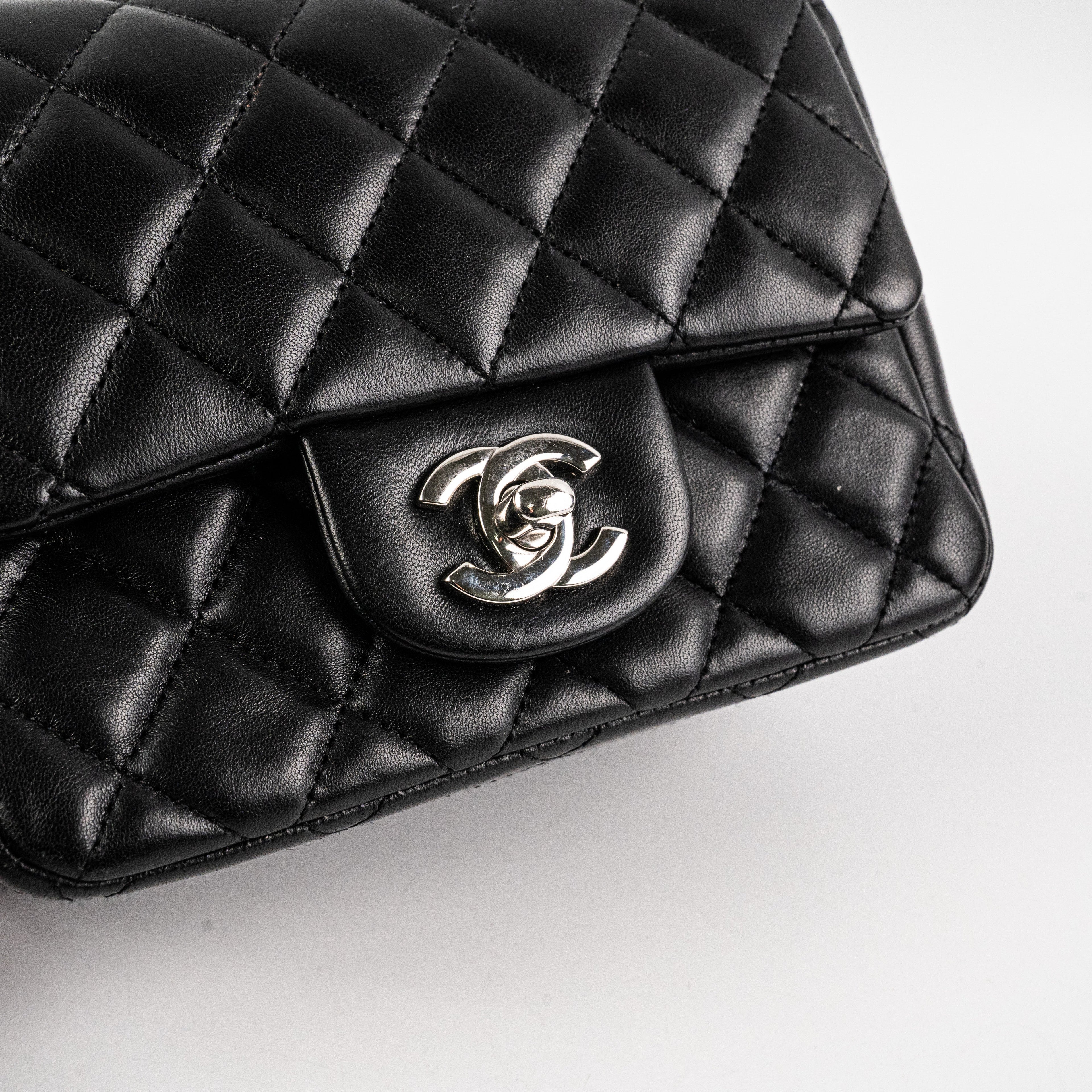 Chanel Square Mini Lambskin Black Bag