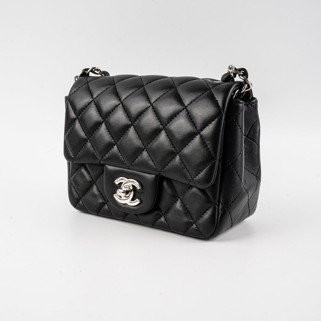 Chanel Square Mini Lambskin Black Bag