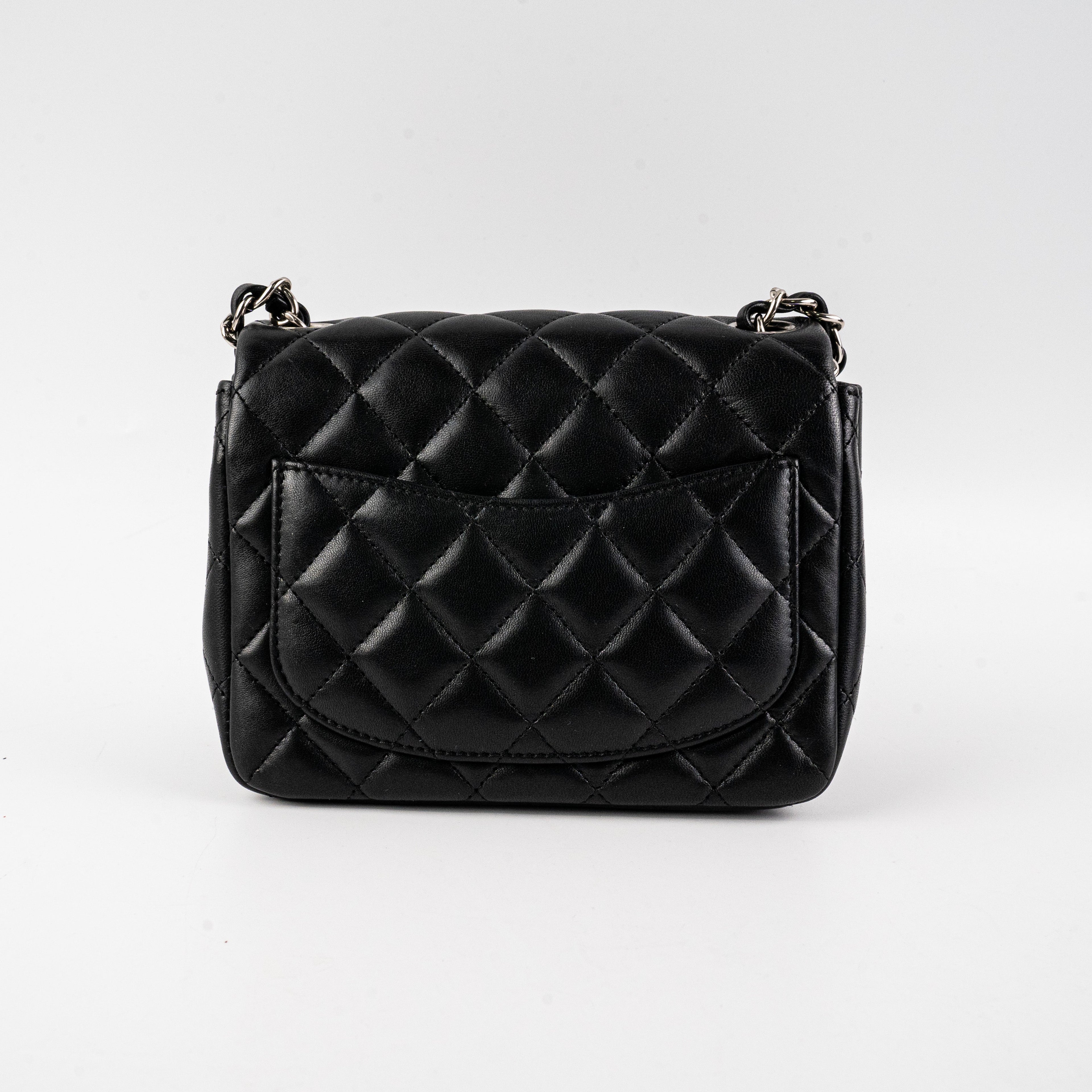 Chanel Square Mini Lambskin Black Bag