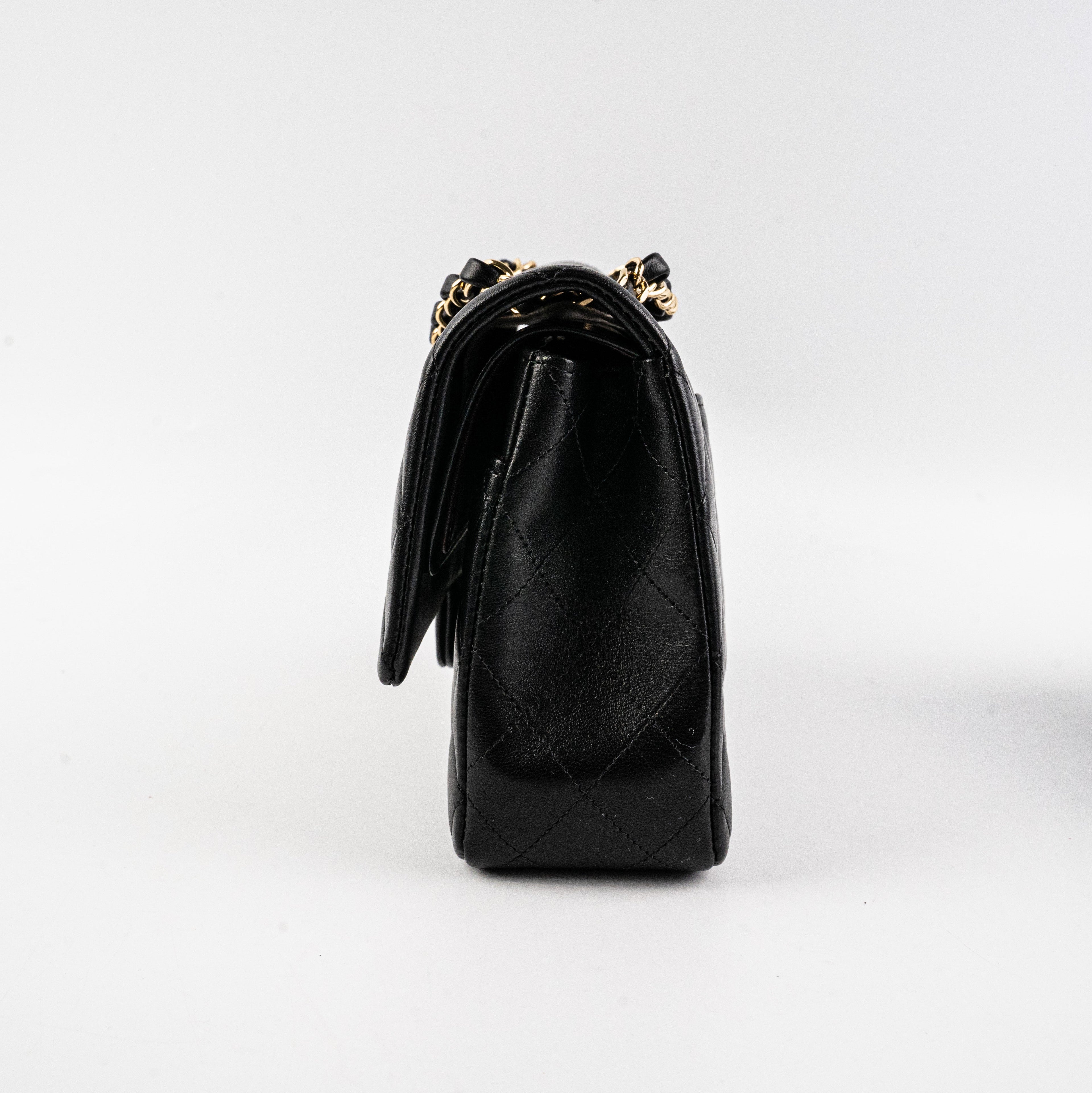 Chanel Classic Flap Medium/Large Lambskin Black Bag - Microchipped