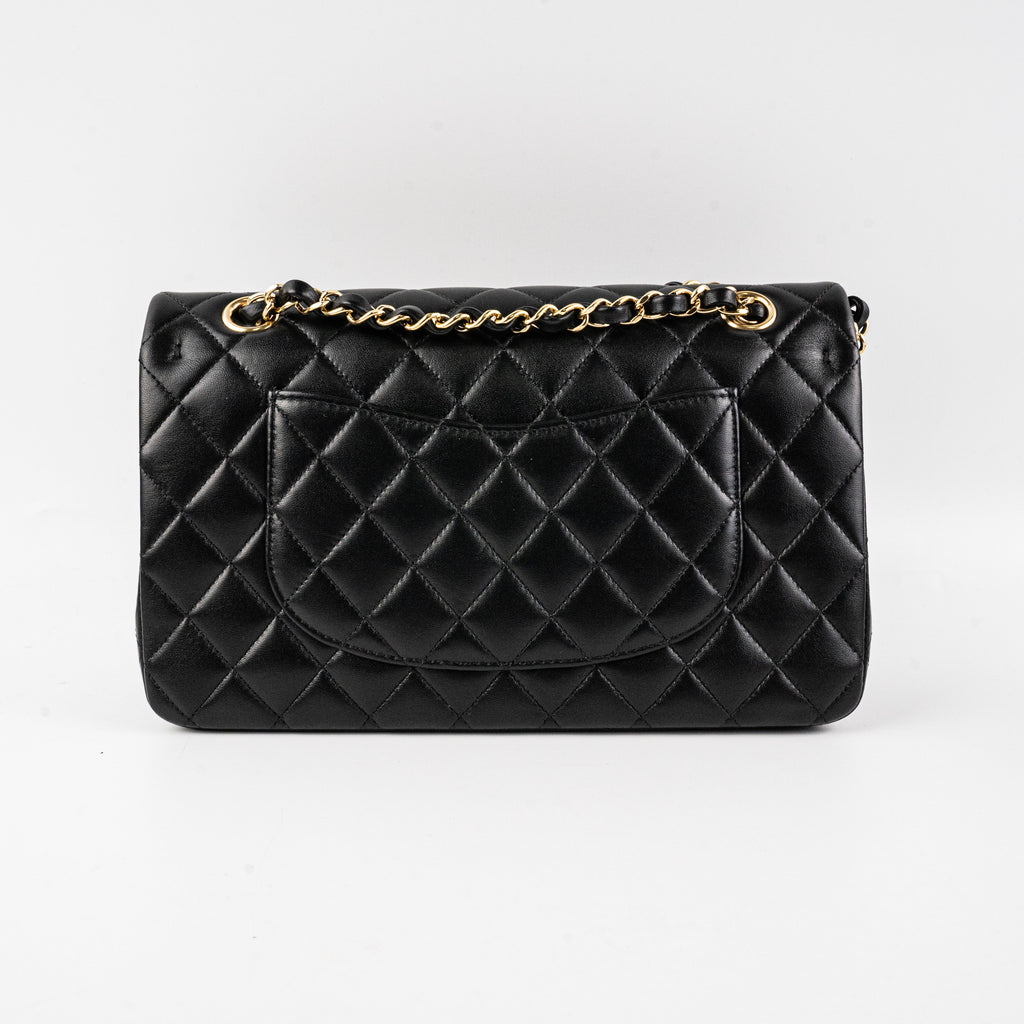 Chanel Classic Flap Medium/Large Lambskin Black Bag - Microchipped