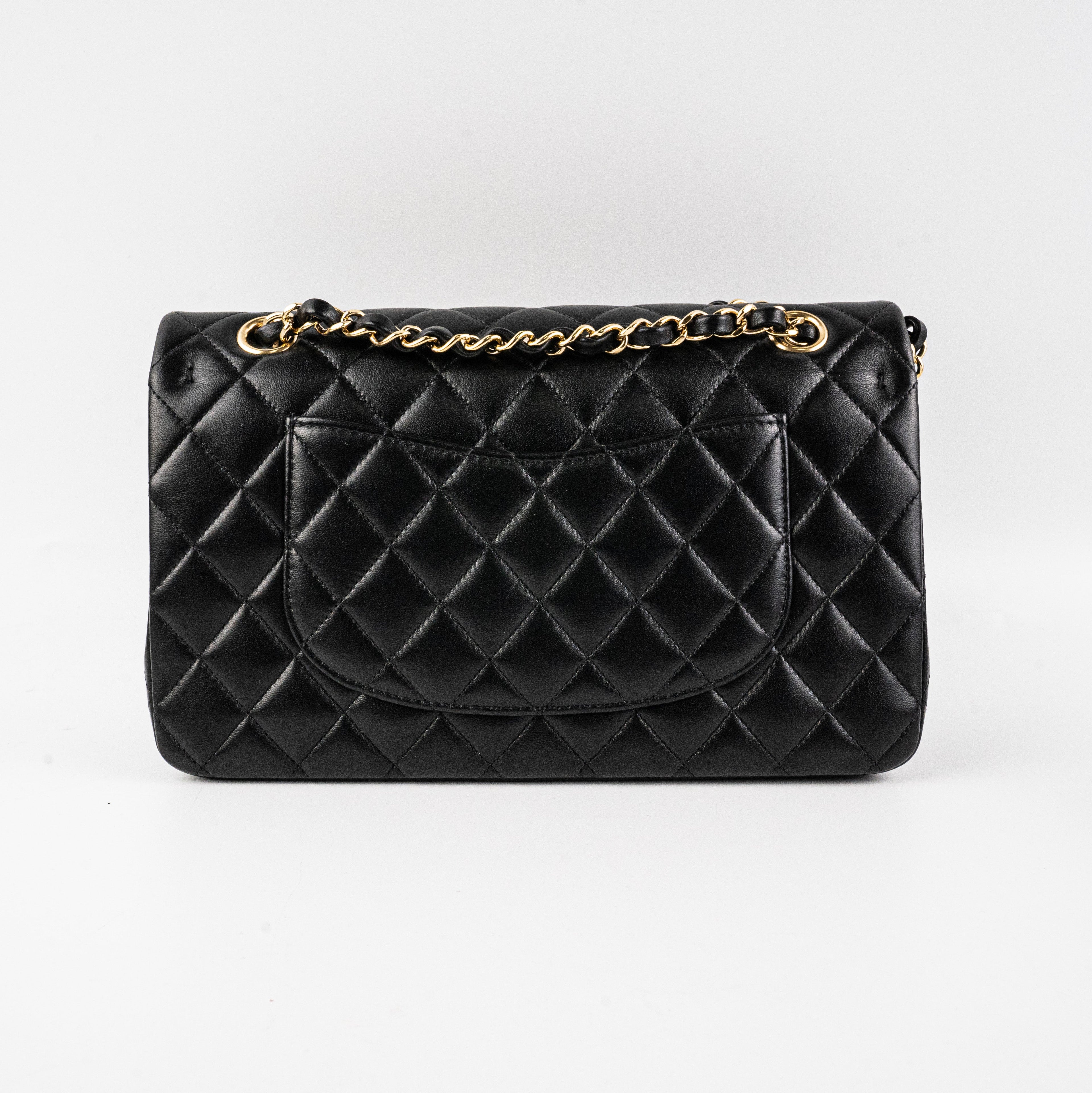 Chanel Classic Flap Medium/Large Lambskin Black Bag - Microchipped