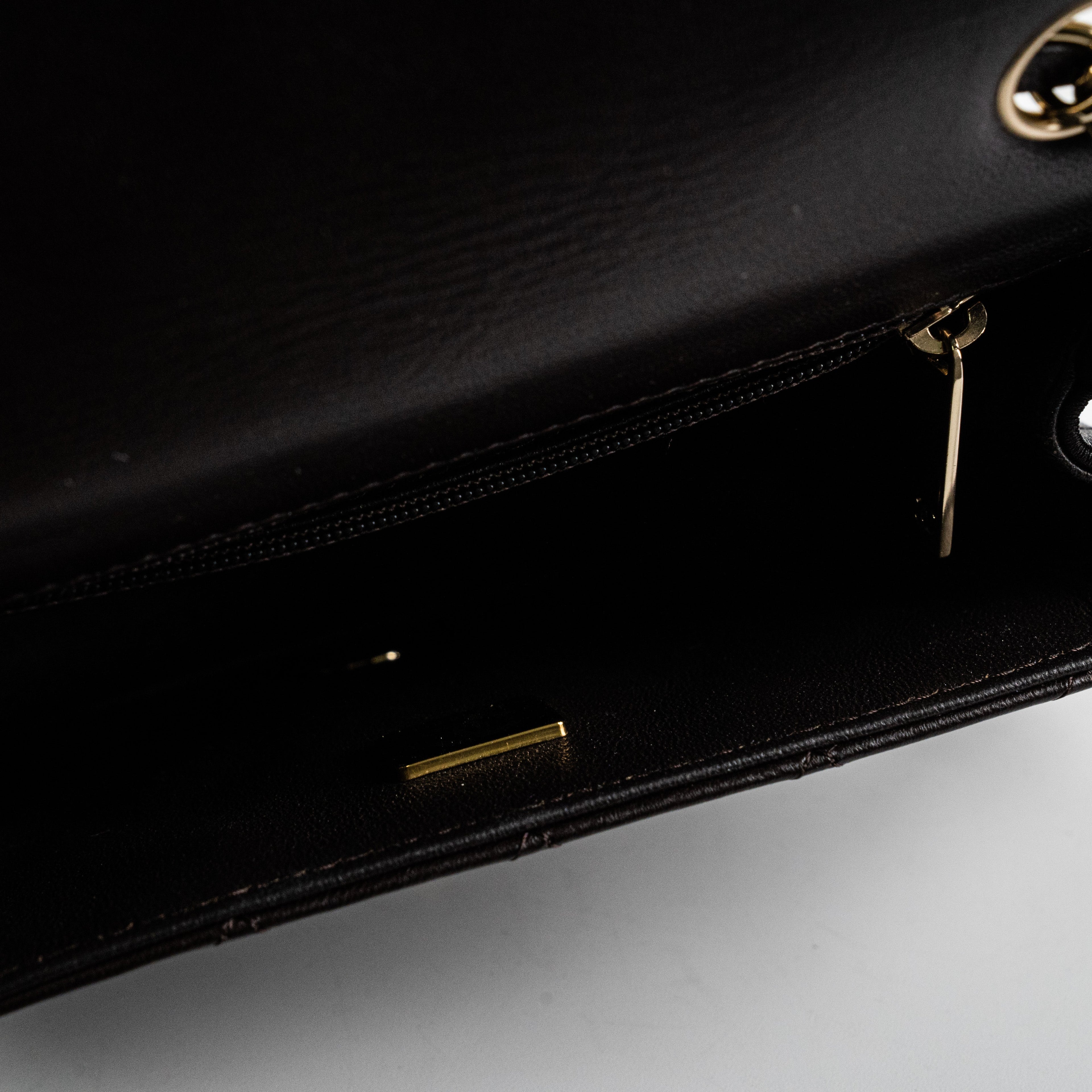 Chanel Square Mini Lambskin Dark Brown Crossbody Bag - Microchipped