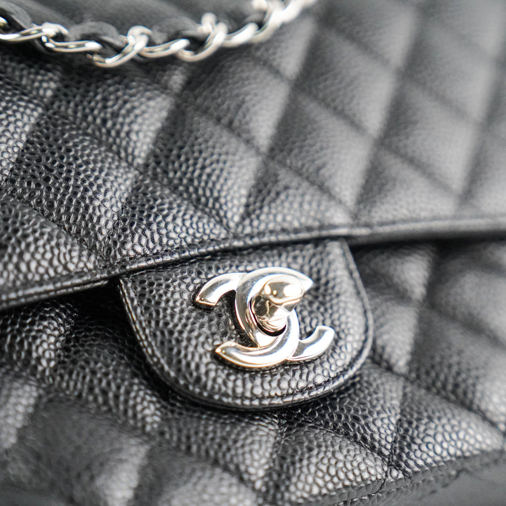 Chanel Medium/Large Double Classic Flap Caviar Black