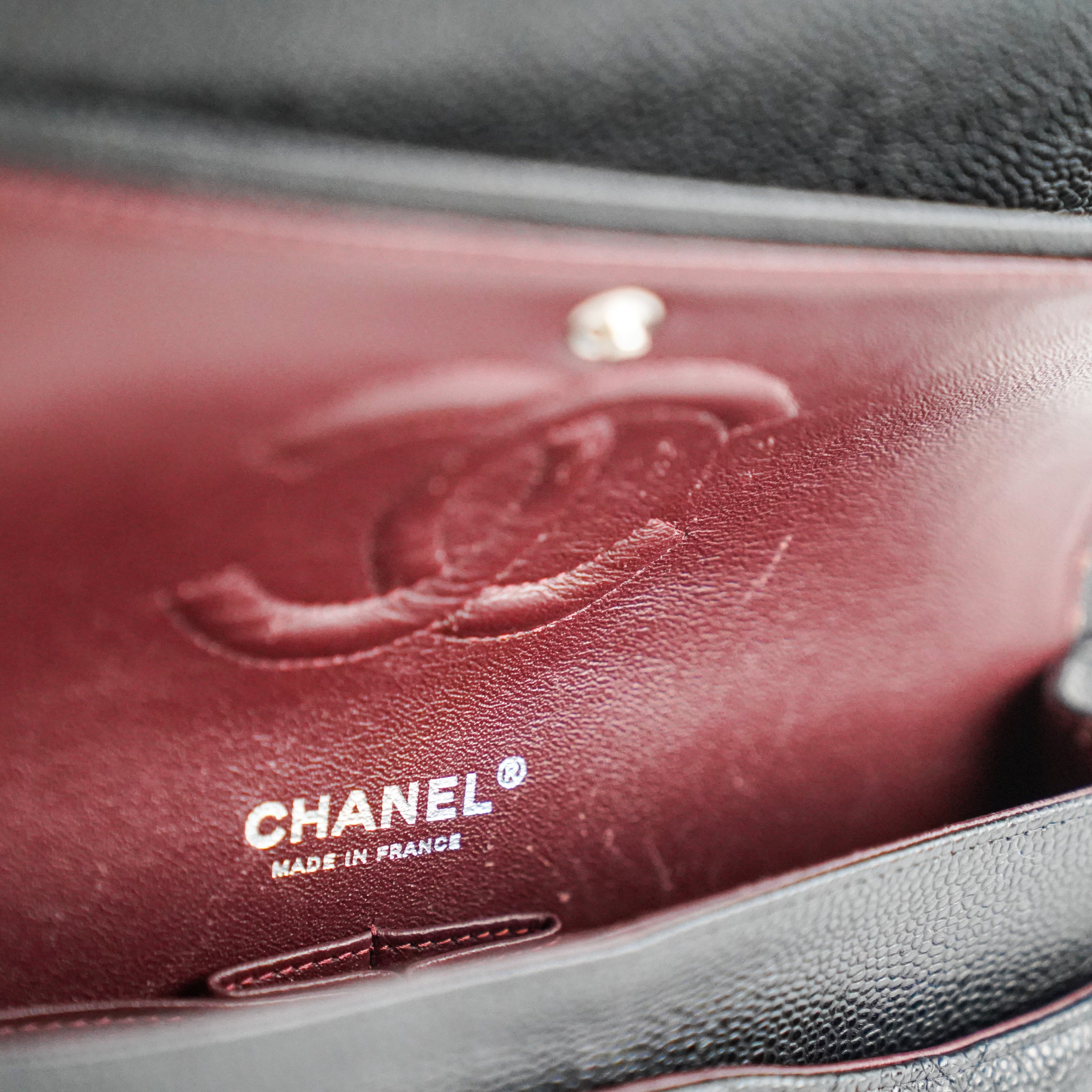 Chanel Medium/Large Double Classic Flap Caviar Black