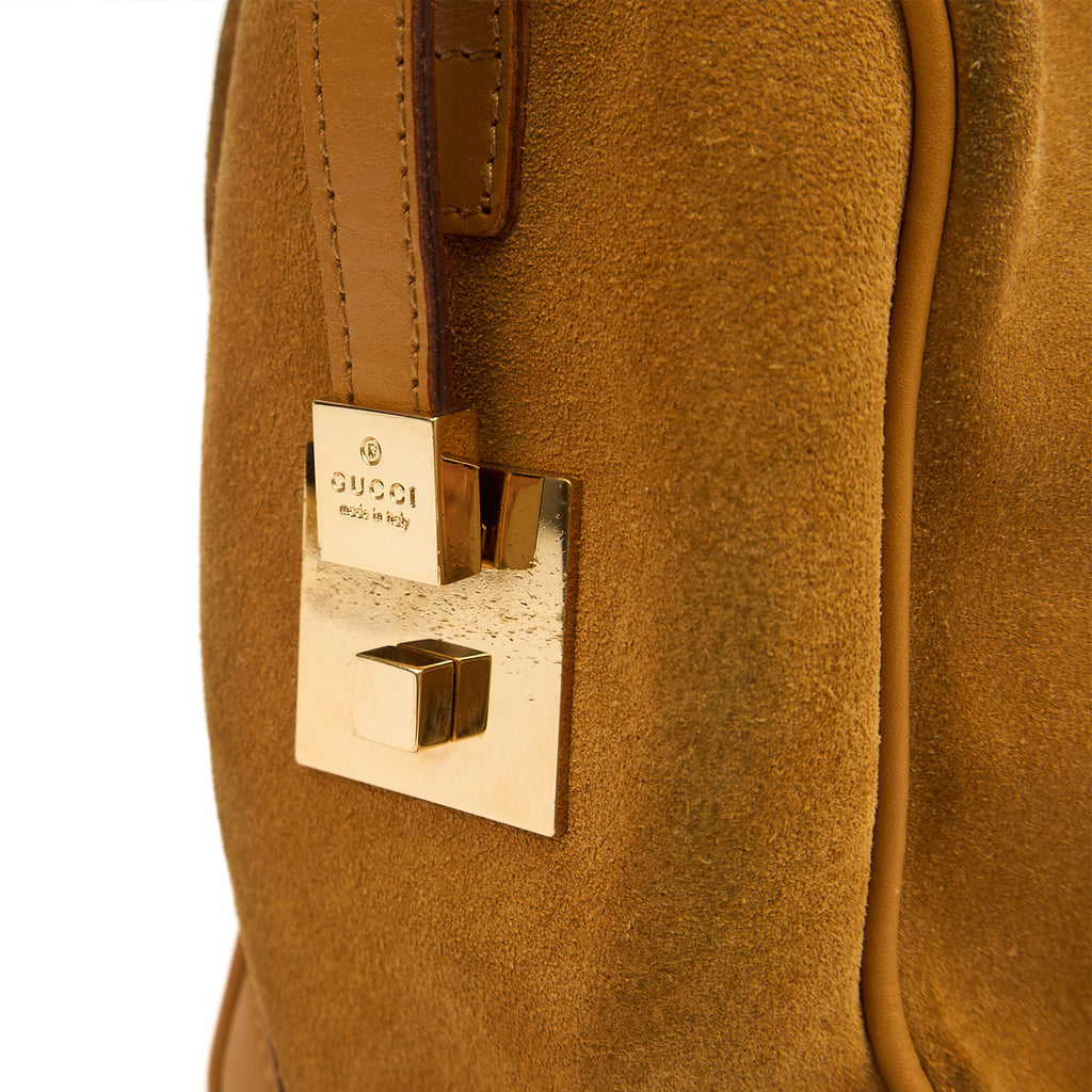 Gucci Tote Boston in Brown, Suede