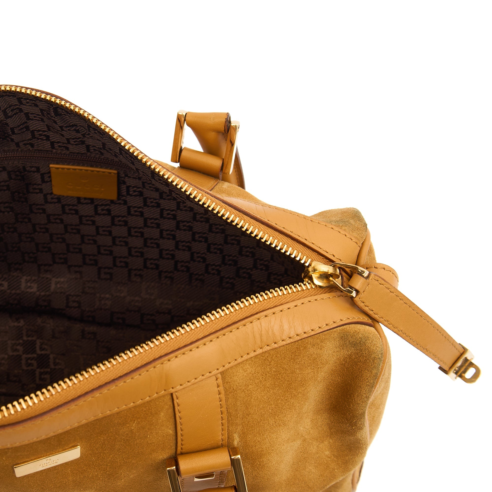 Gucci Tote Boston in Brown, Suede