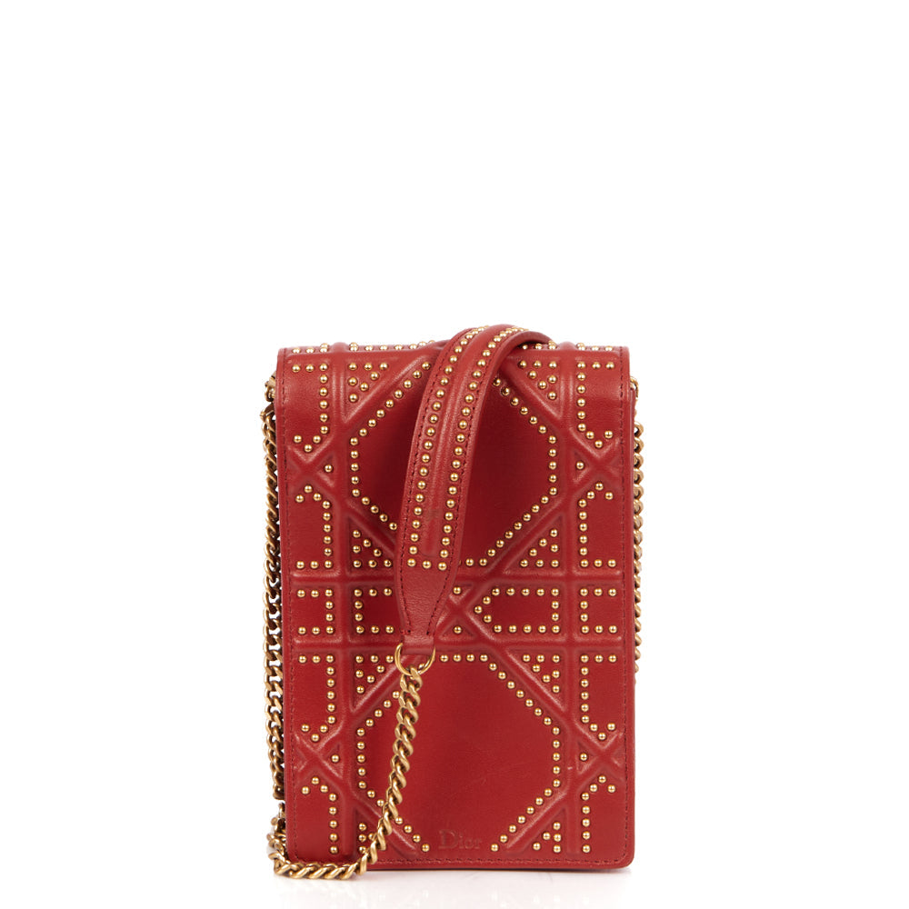 Christian Dior Diorama Pouch in Red, Calfskin