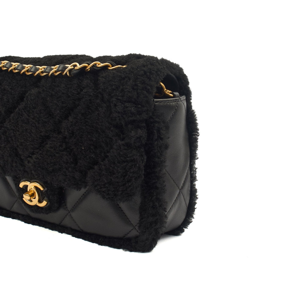 Chanel Shoulder Bag Flap Bag in Black, Canvas