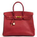 Hermes Tote Birkin 35 in Rouge Casaque, Epsom Leather
