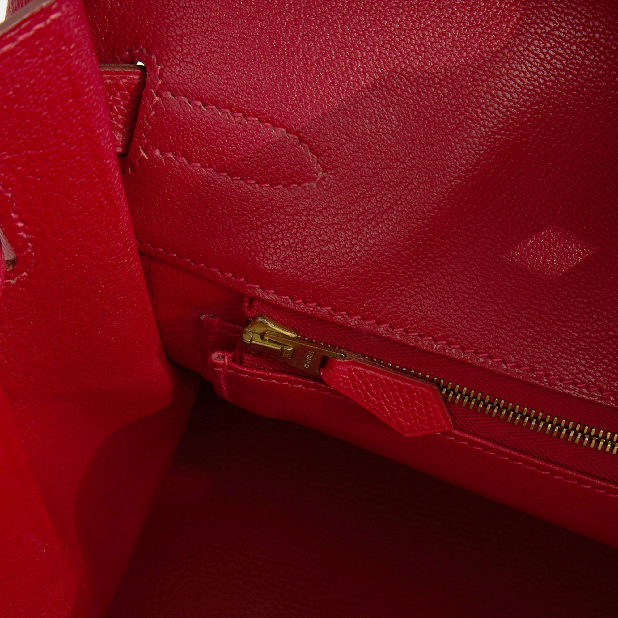 Hermes Tote Birkin 35 in Rouge Casaque, Epsom Leather